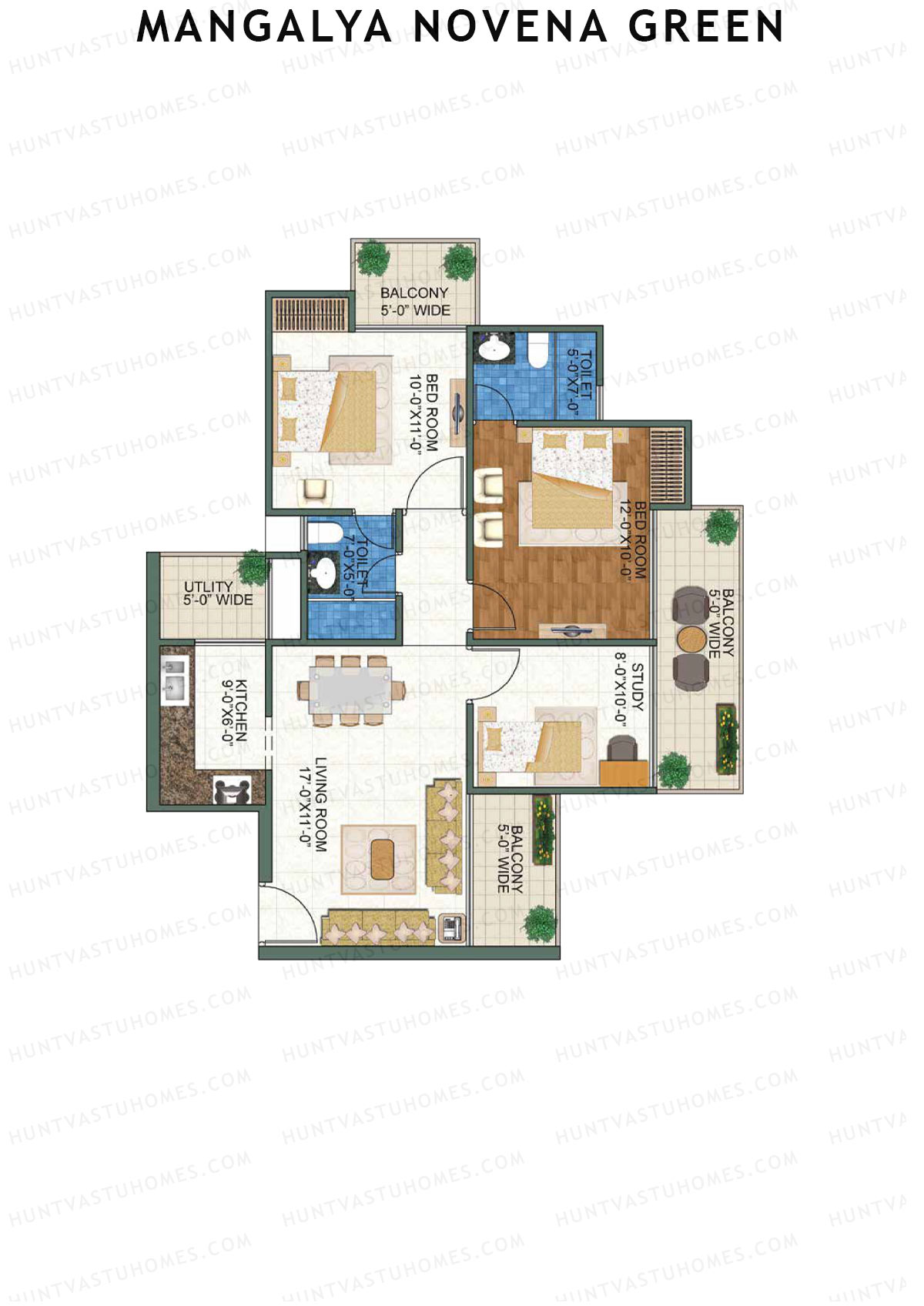 Mangalya Novena Green Tower 1 Unit 3 Floor Plan