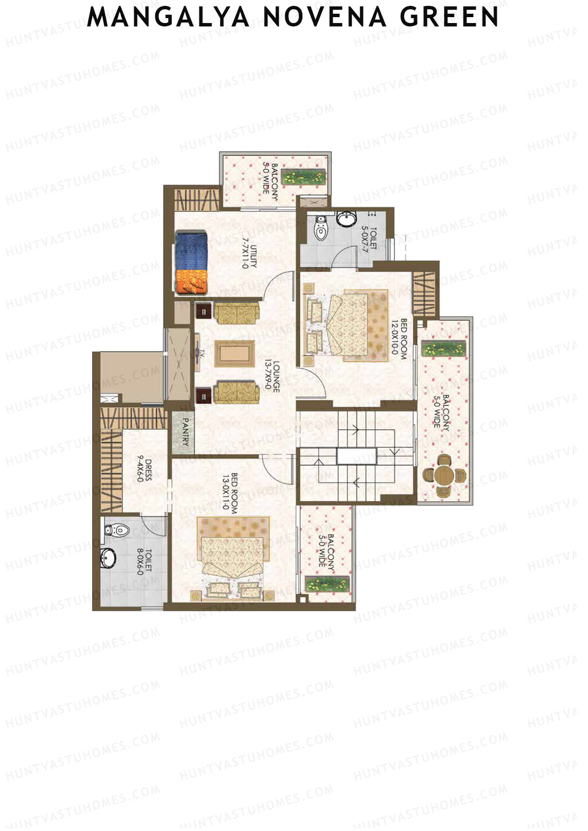 Mangalya Novena Green Tower 1 Unit 3 (Duplex ) Floor Plan