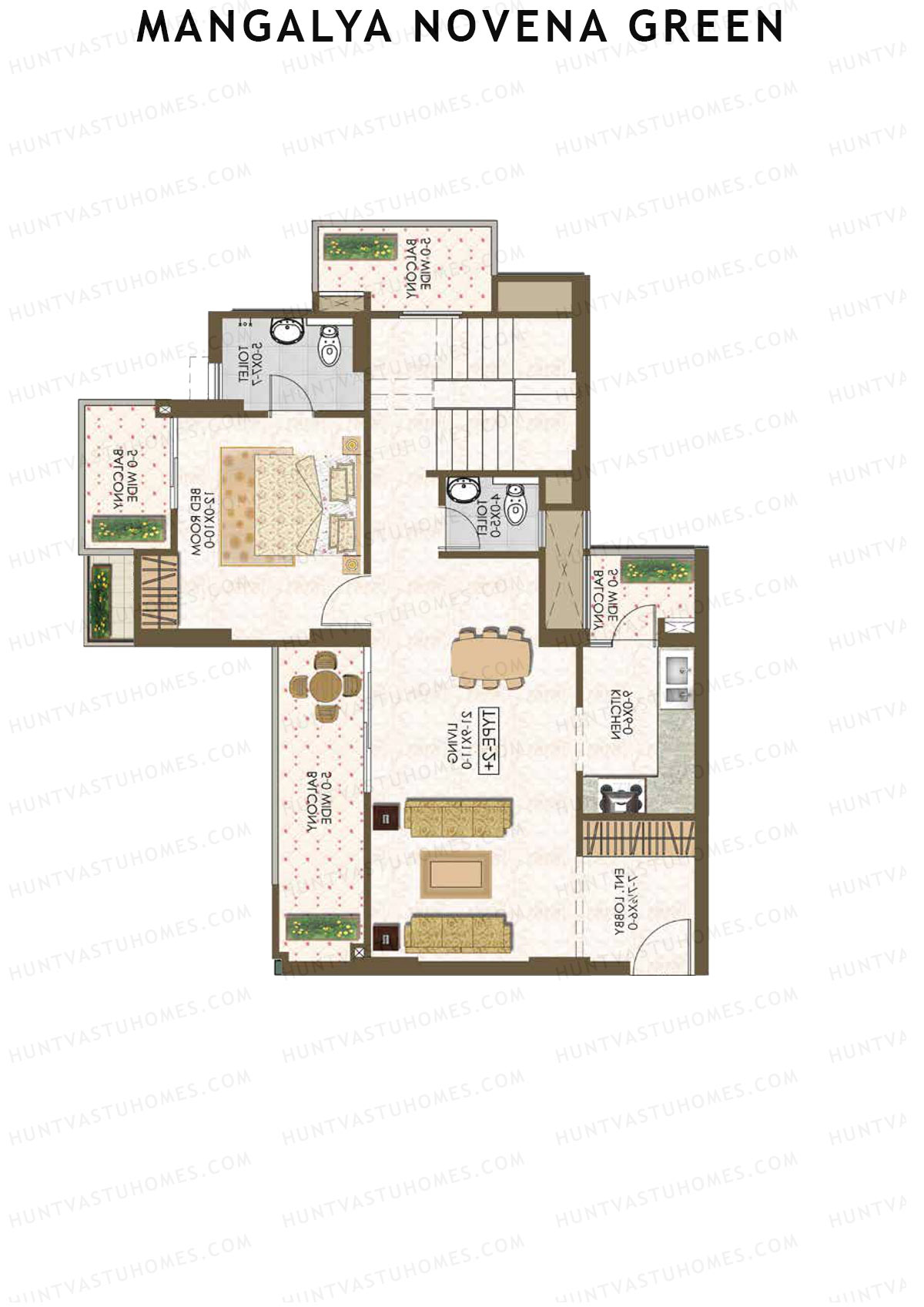 Mangalya Novena Green Tower 1 Unit 4 (Duplex ) Floor Plan