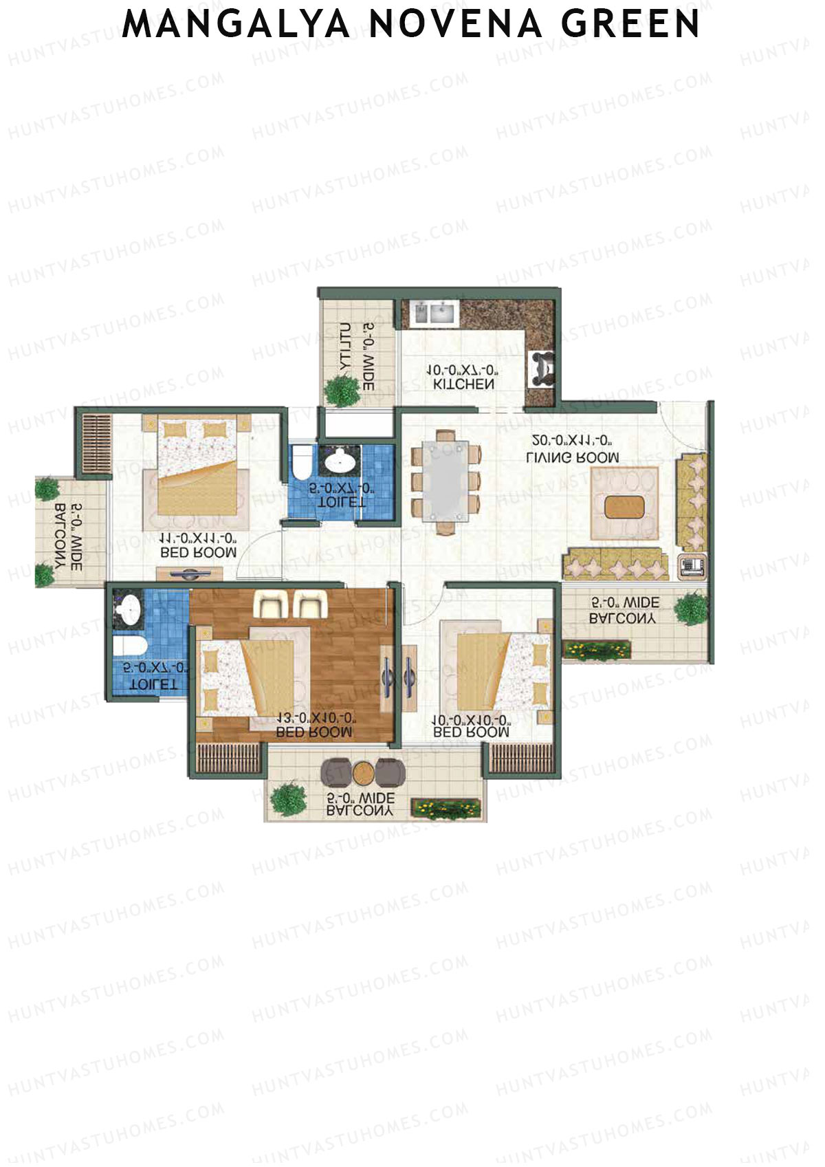Mangalya Novena Green Tower 2 Unit 1 Floor Plan