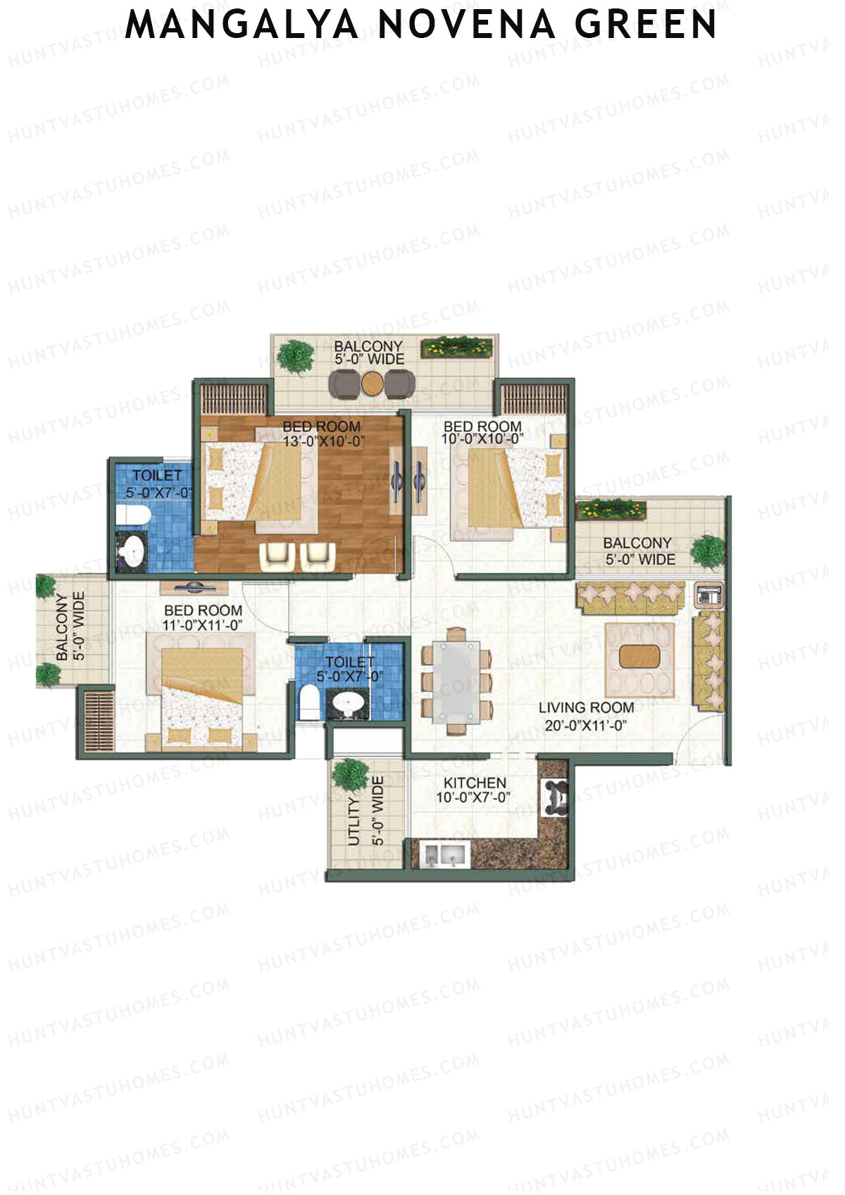Mangalya Novena Green Tower 2 Unit 2 Floor Plan