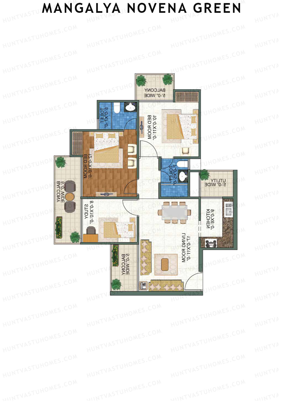 Mangalya Novena Green Tower 2 Unit 3 Floor Plan