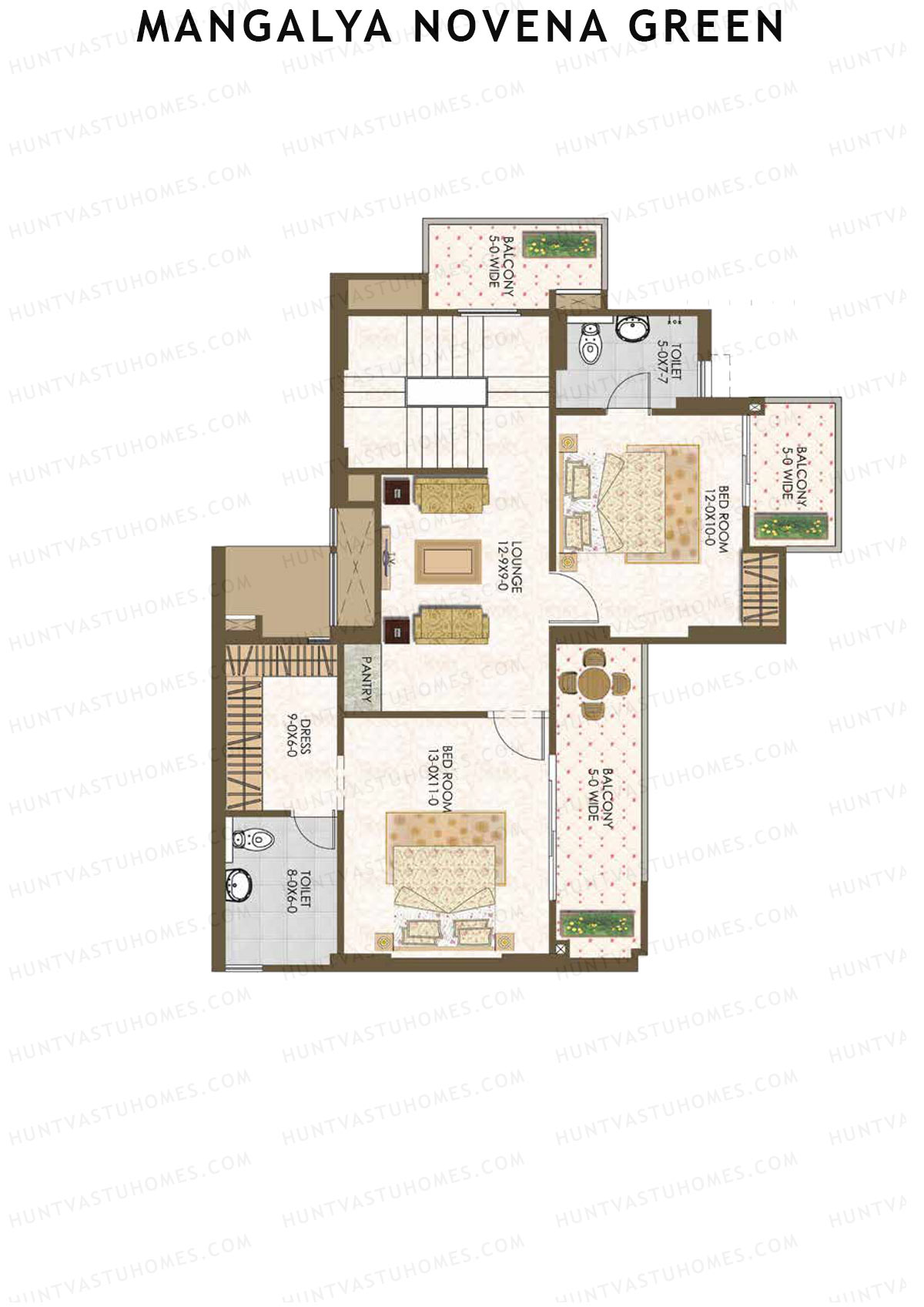 Mangalya Novena Green Tower 2 Unit 4 (Duplex ) Floor Plan