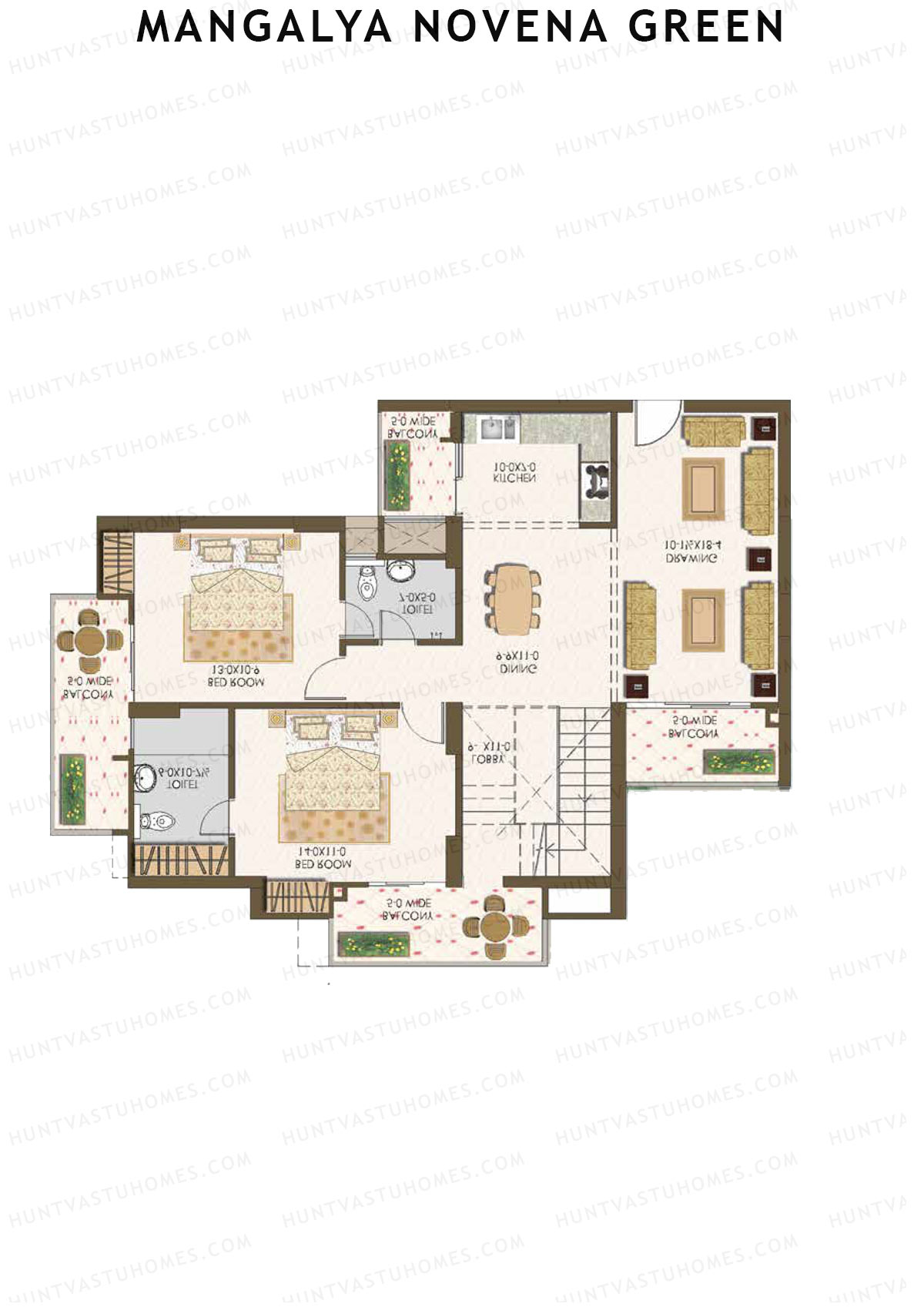 Mangalya Novena Green Tower 4 Unit 1 (Duplex ) Floor Plan