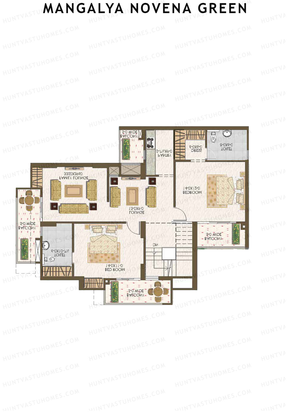 Mangalya Novena Green Tower 4 Unit 1 (Duplex ) Floor Plan