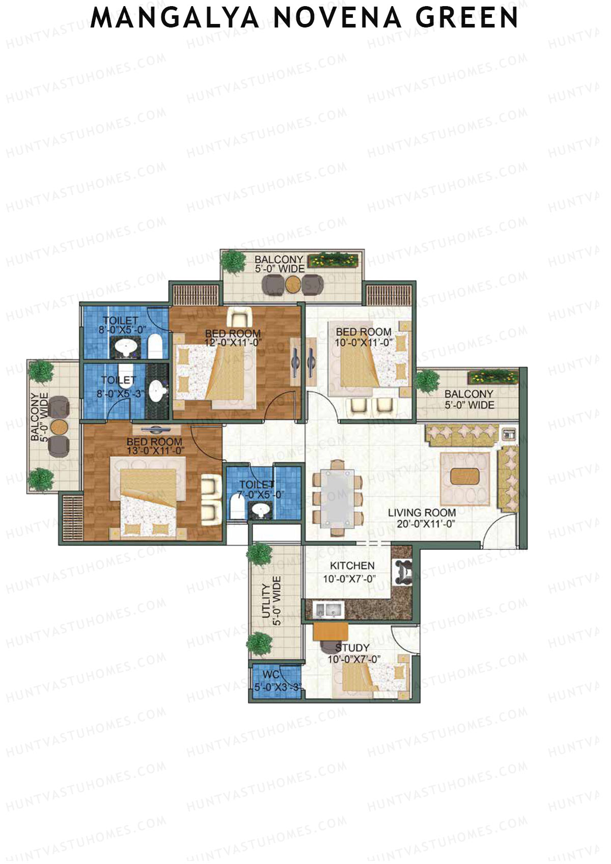 Mangalya Novena Green Tower 4 Unit 2 Floor Plan