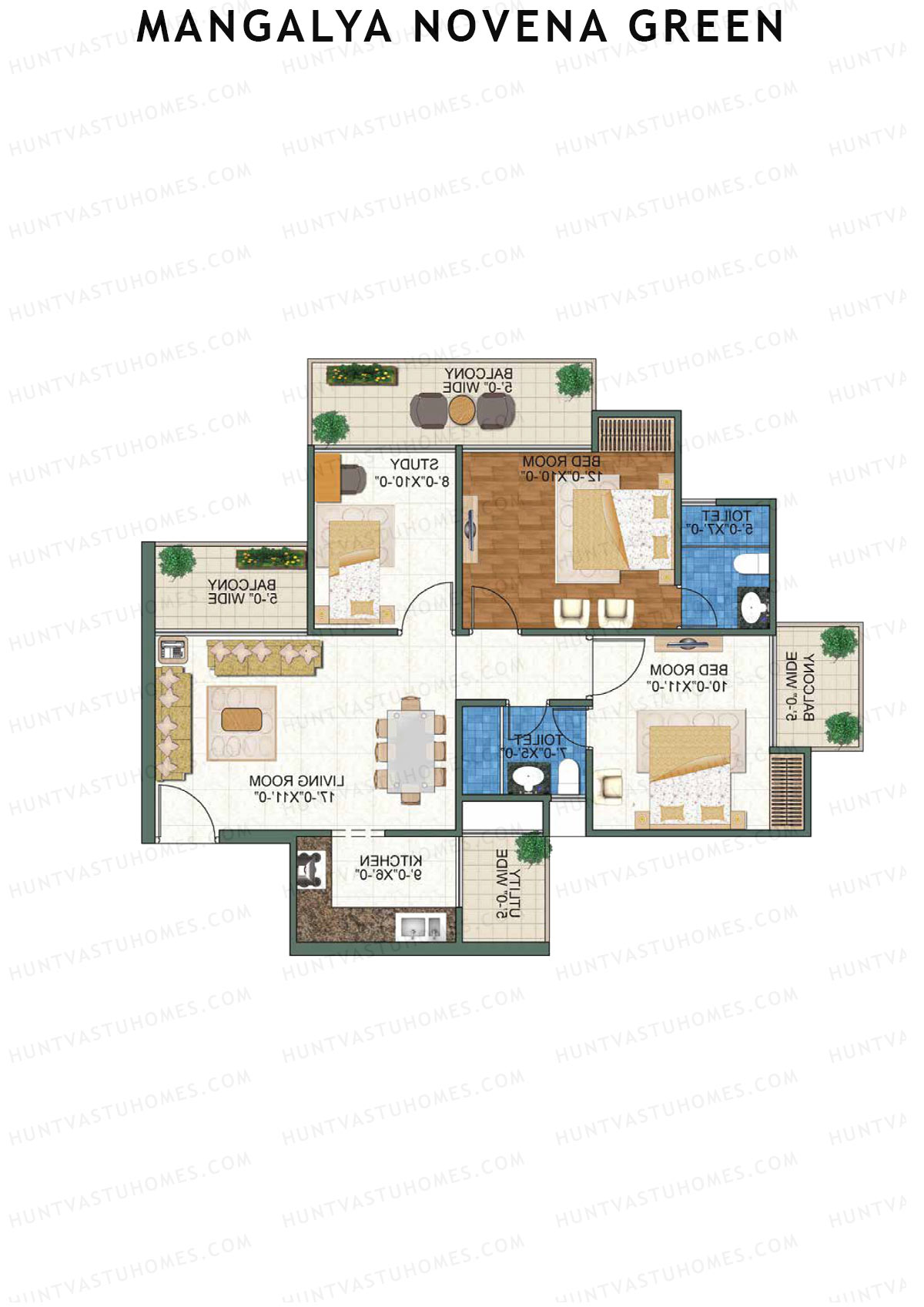 Mangalya Novena Green Tower 5 Unit 3 Floor Plan