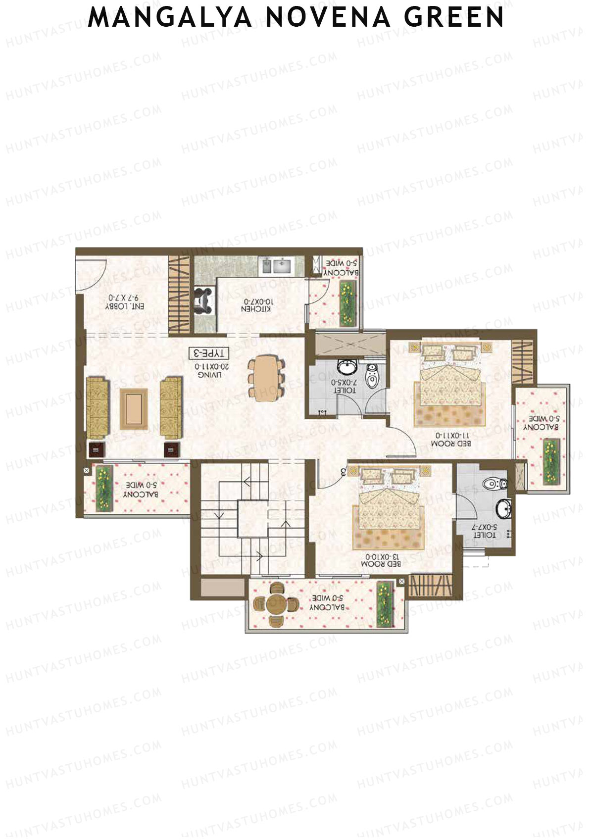 Mangalya Novena Green Tower 6 Unit 1 (Duplex ) Floor Plan