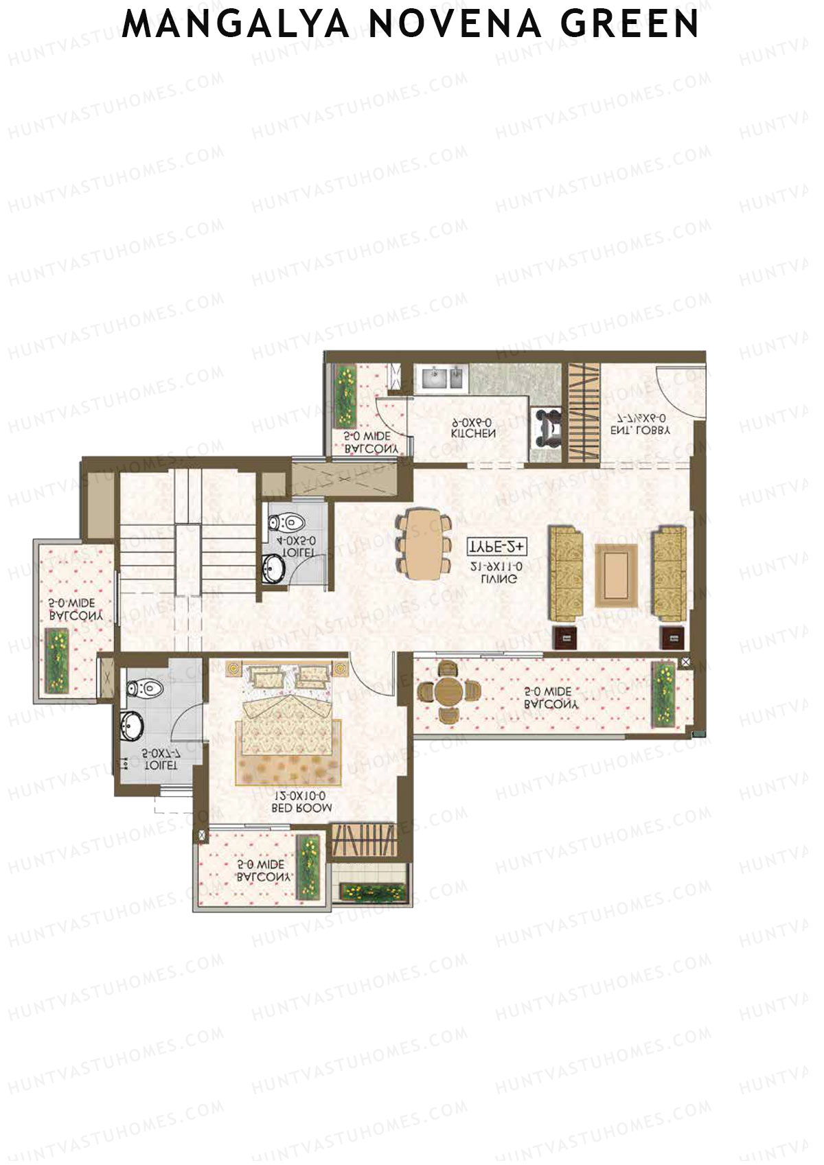 Mangalya Novena Green Tower 6 Unit 4 (Duplex ) Floor Plan