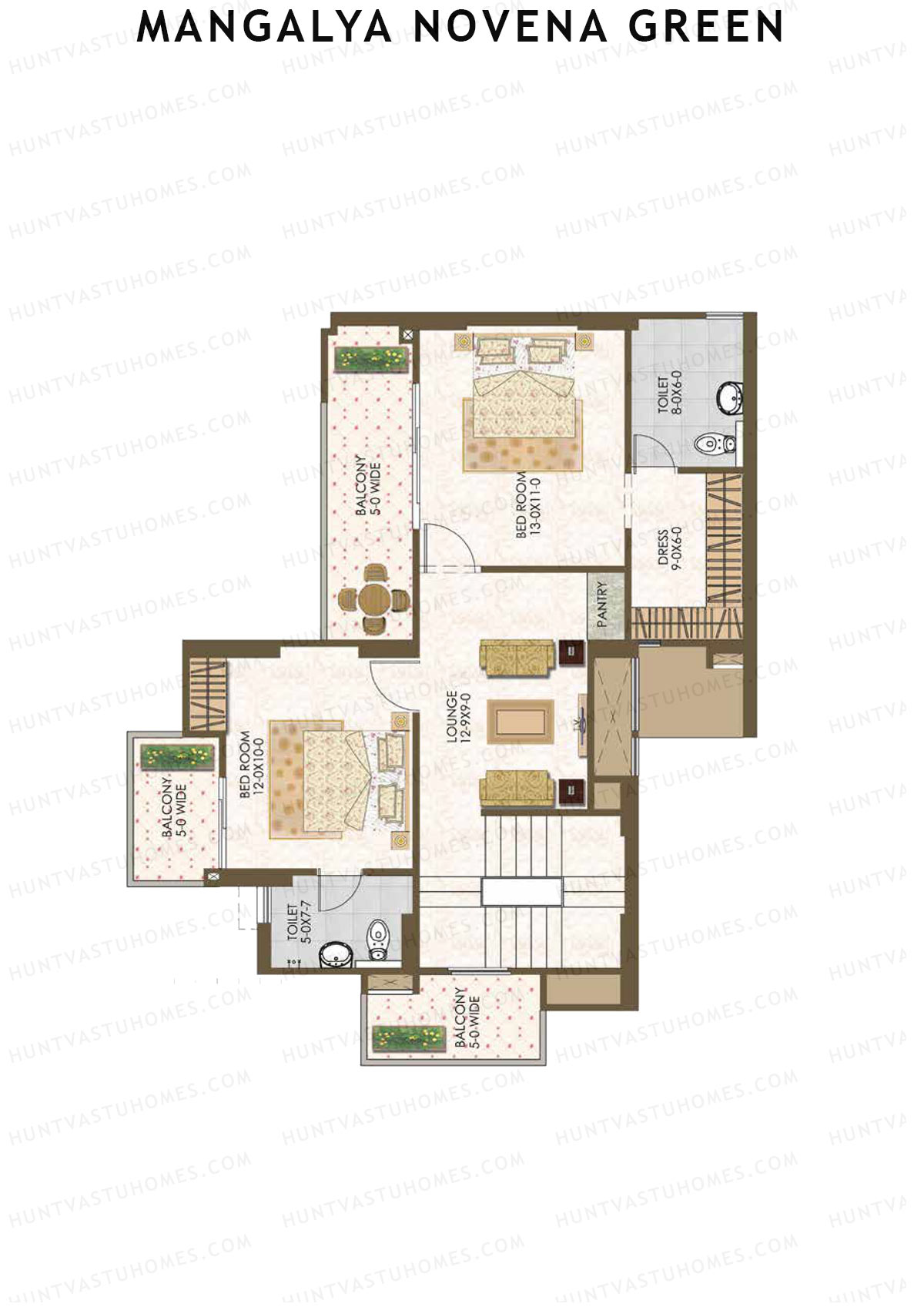 Mangalya Novena Green Tower 6 Unit 5 (Duplex ) Floor Plan