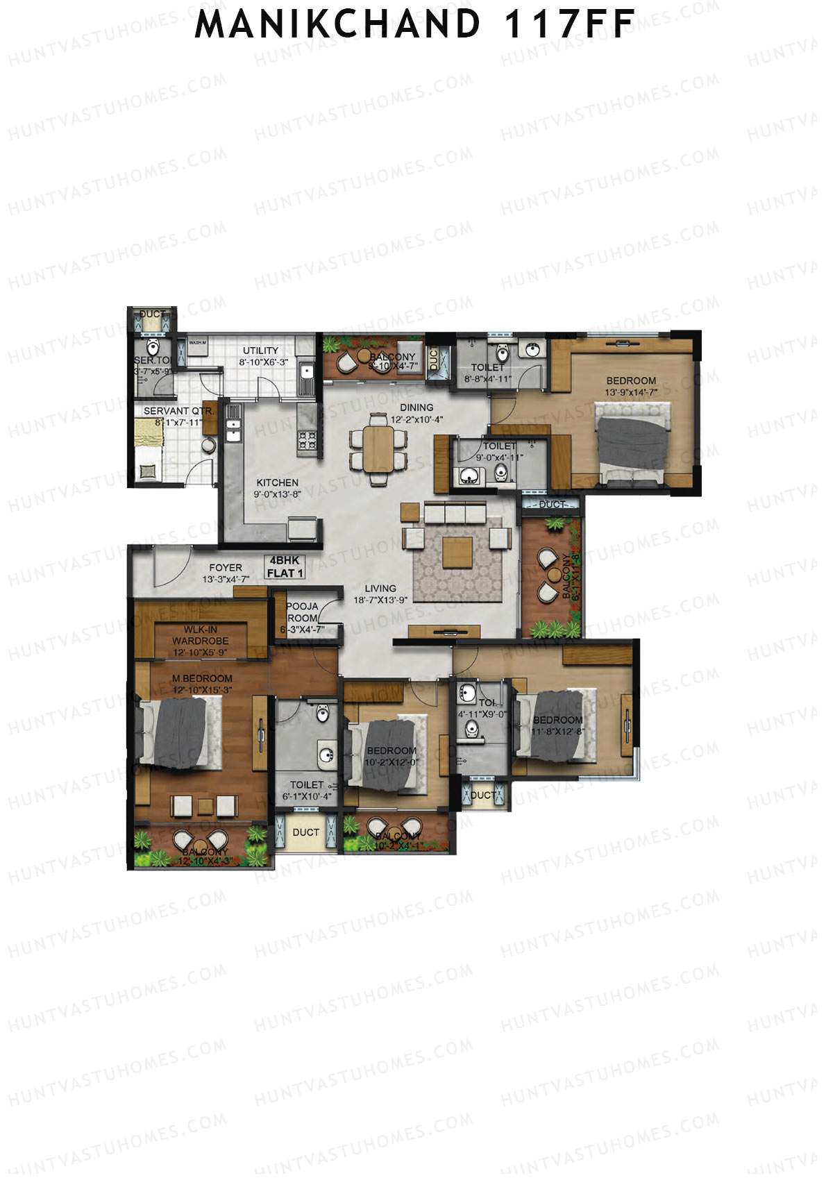 Manikchand 117FF Tower 1 Unit 1 Floor Plan