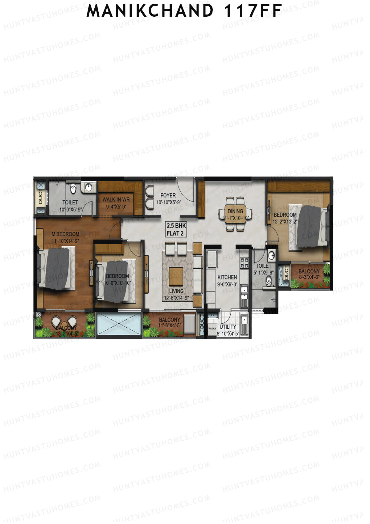 Manikchand 117FF Tower 1 Unit 2 Floor Plan