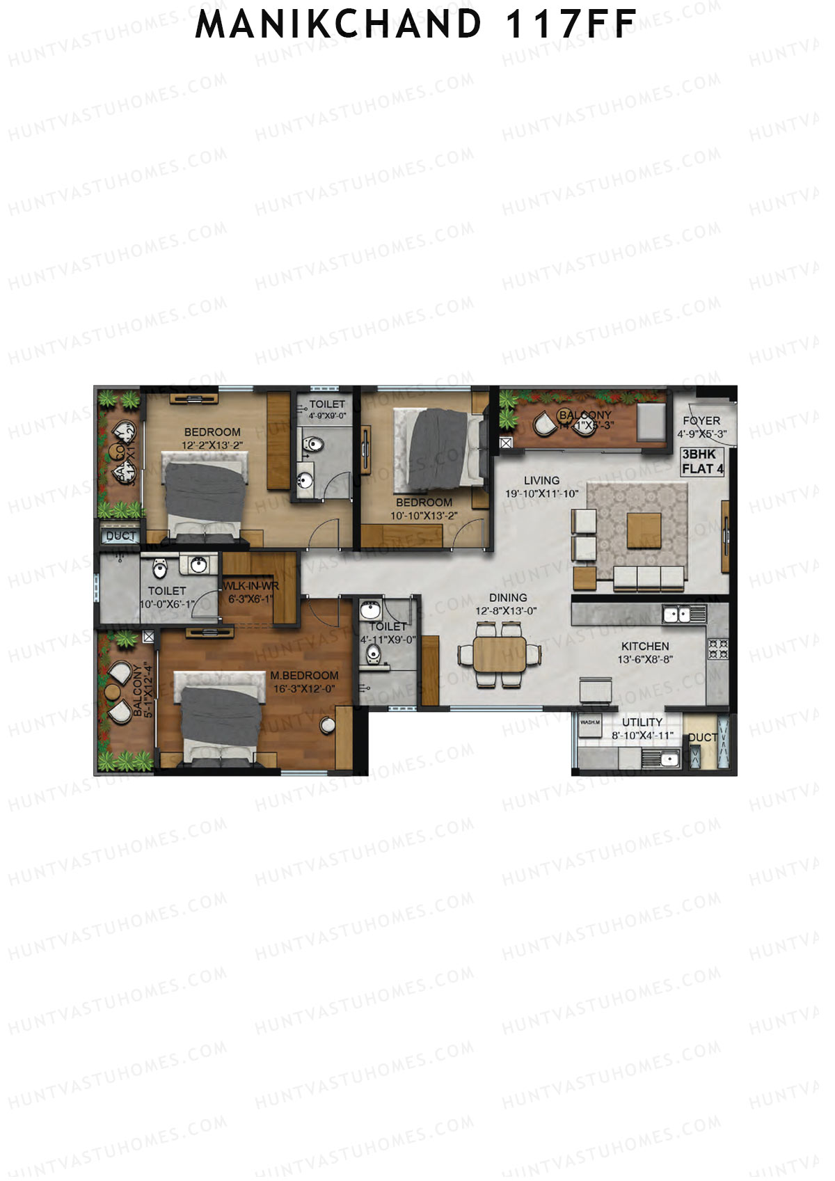 Manikchand 117FF Tower 1 Unit 4 Floor Plan