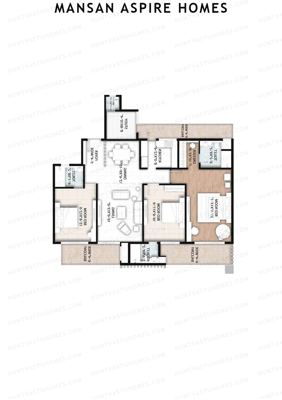 Mansan Aspire Homes Gomti Unit 1 Floor Plan
