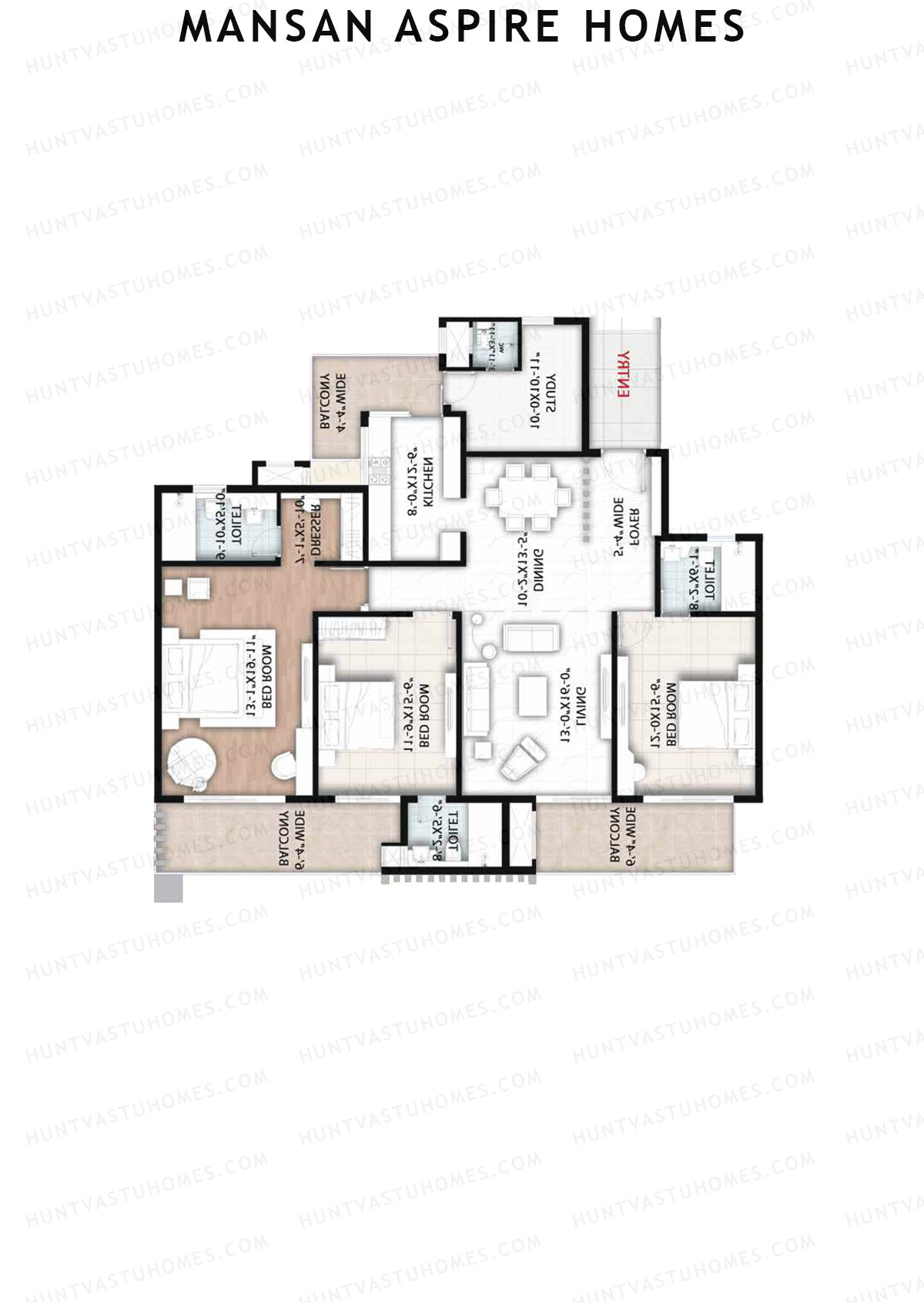 Mansan Aspire Homes Kaveri Unit 2 Floor Plan