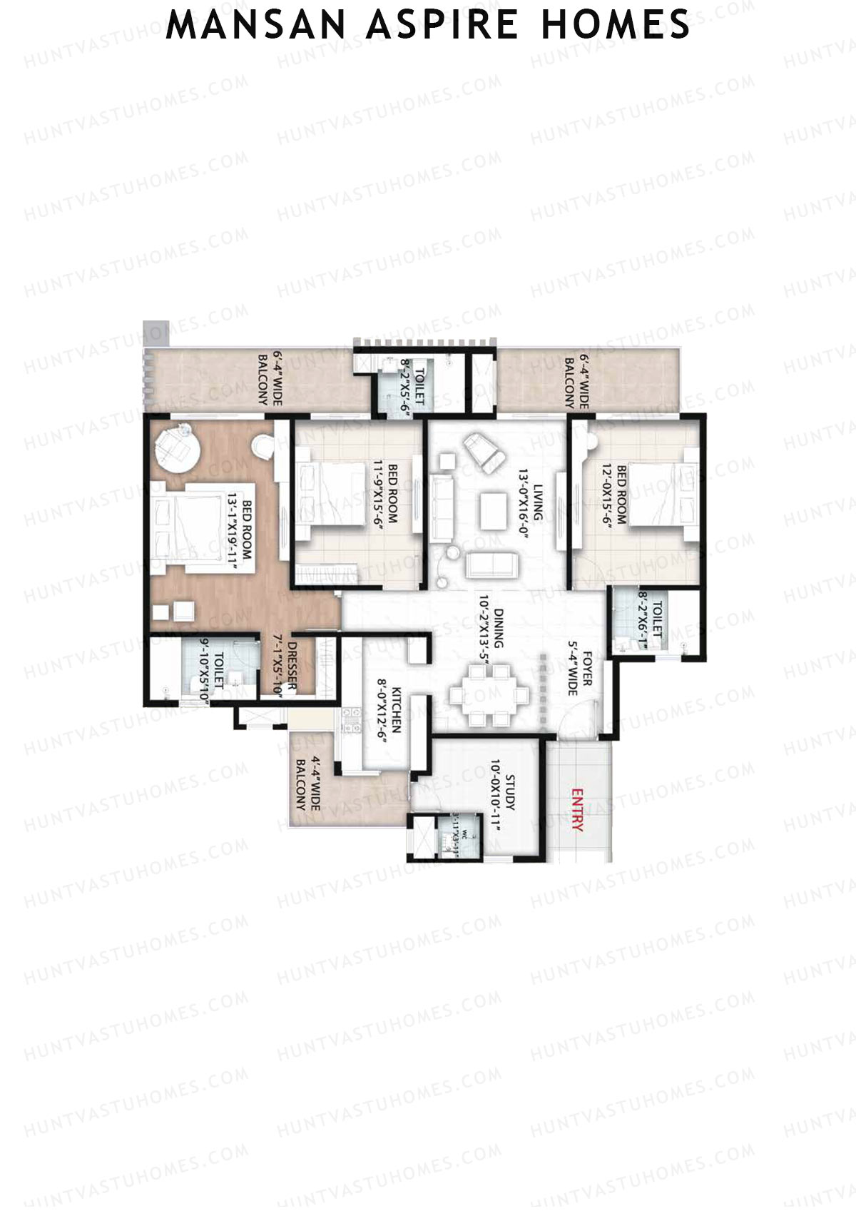 Mansan Aspire Homes Sabarmati Unit 2 Floor Plan
