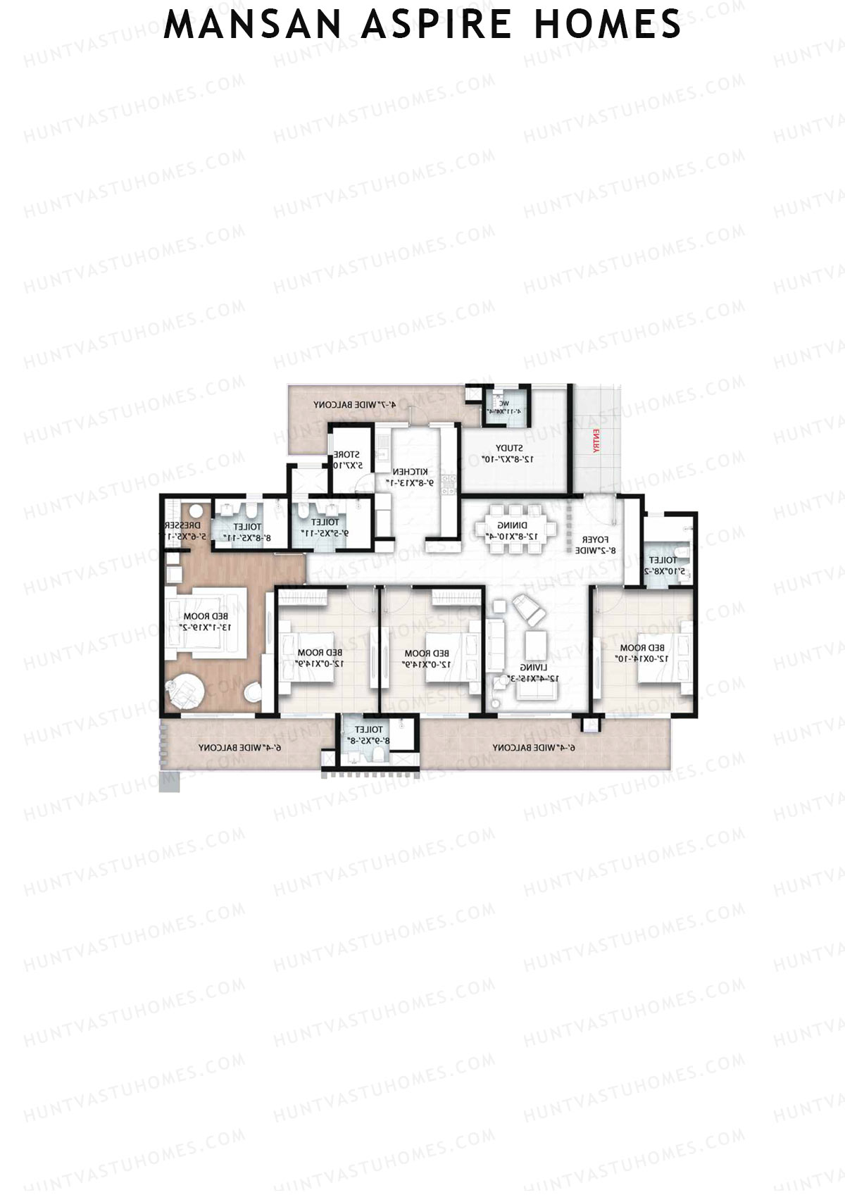Mansan Aspire Homes Saraswati Unit 3 Floor Plan
