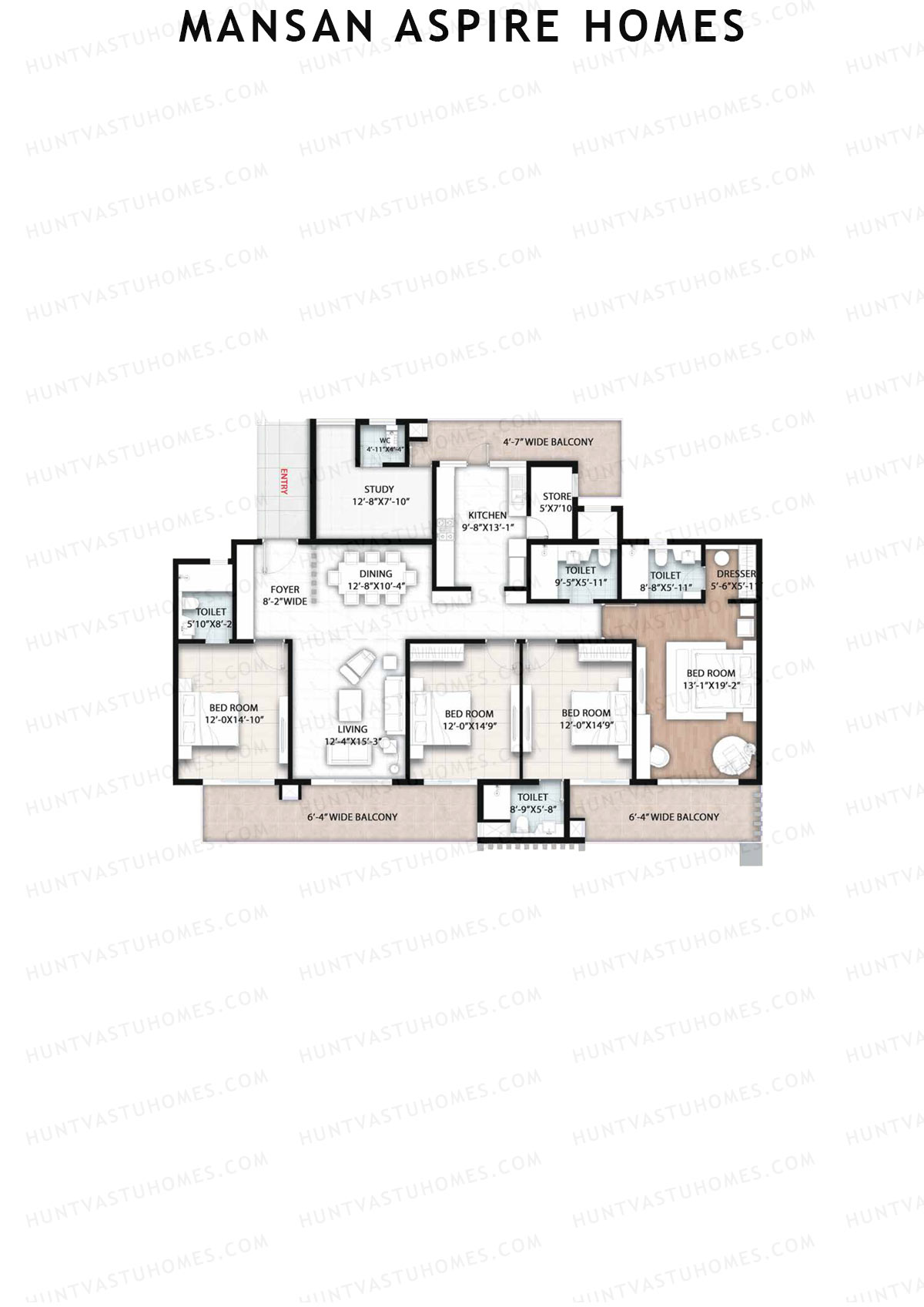 Mansan Aspire Homes Yamuna Unit 4 Floor Plan