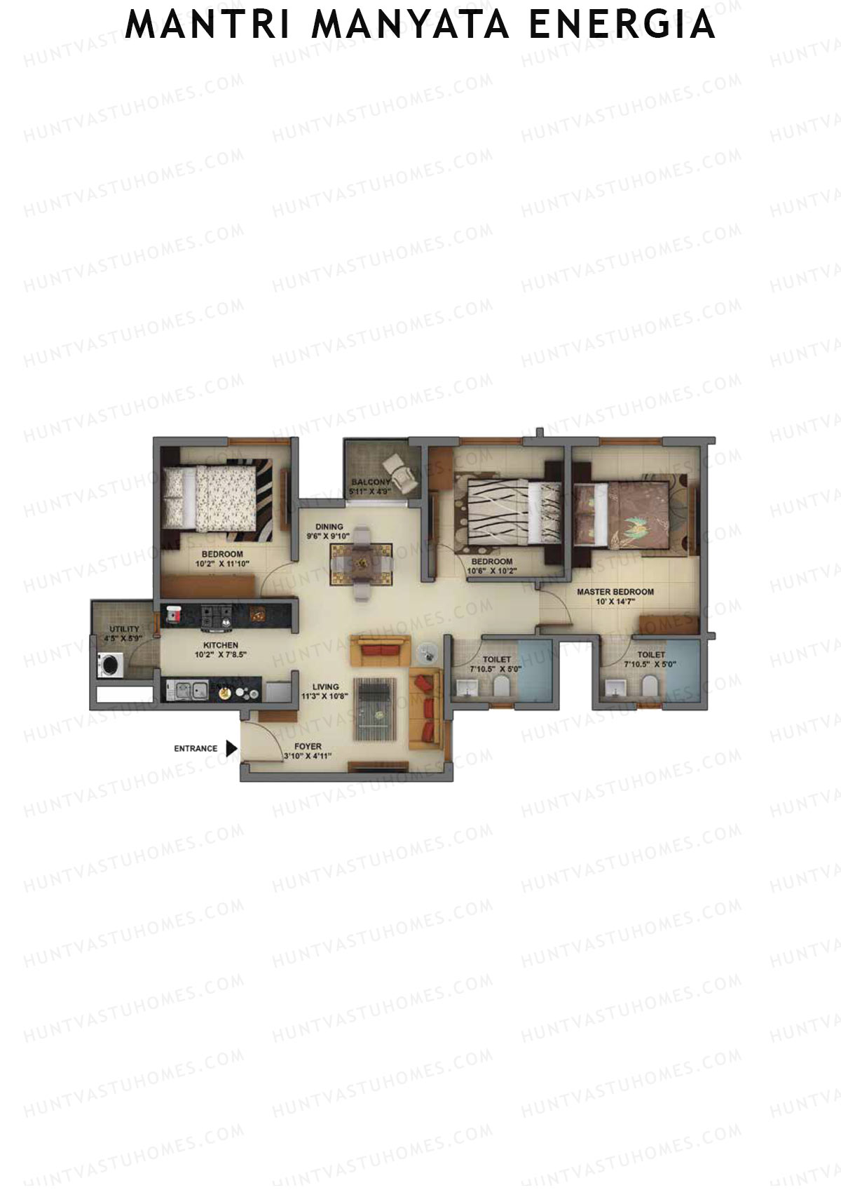 Mantri Manyata Energia Wing A Unit 1 Floor Plan