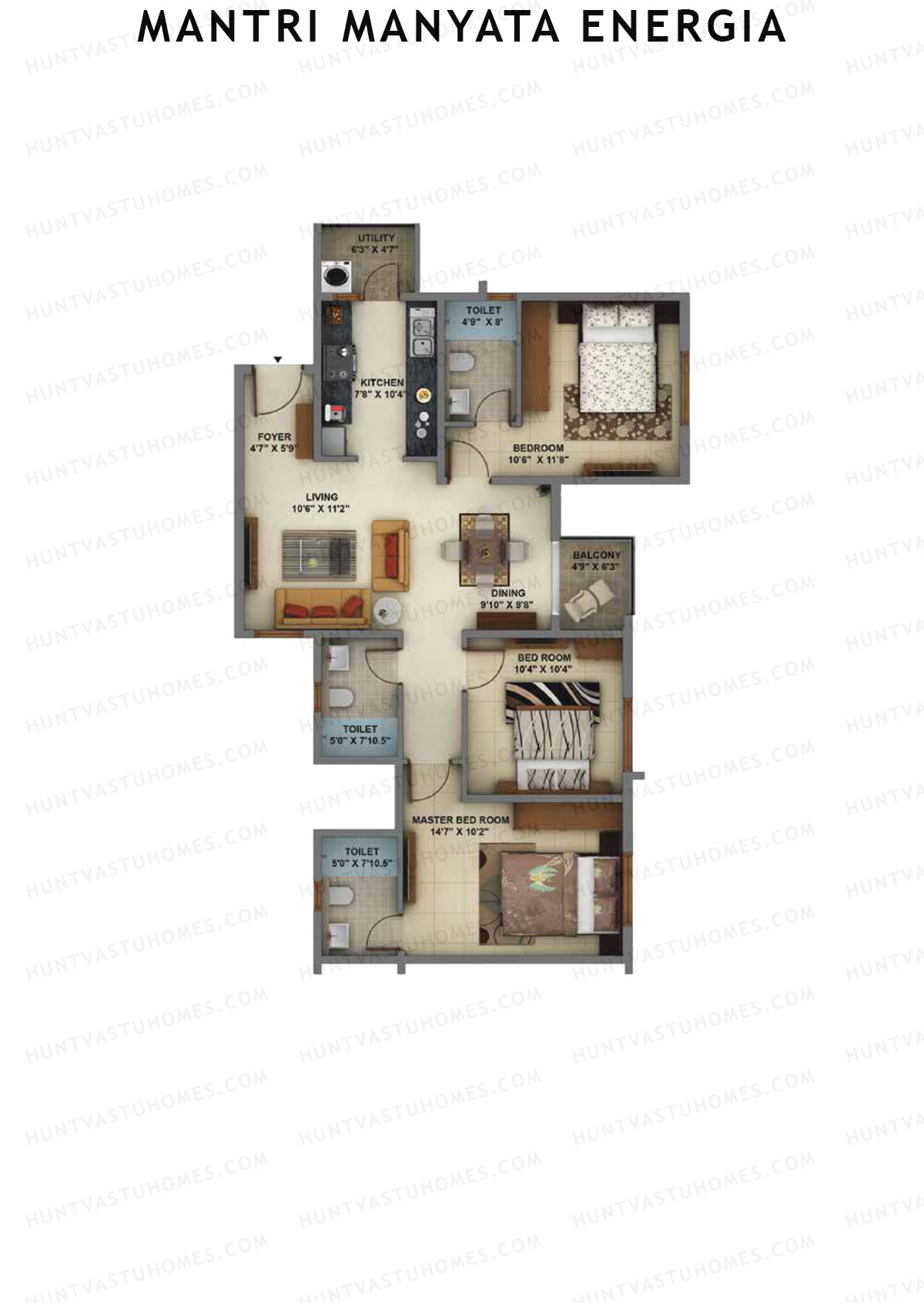 Mantri Manyata Energia Wing C Unit 3 Floor Plan