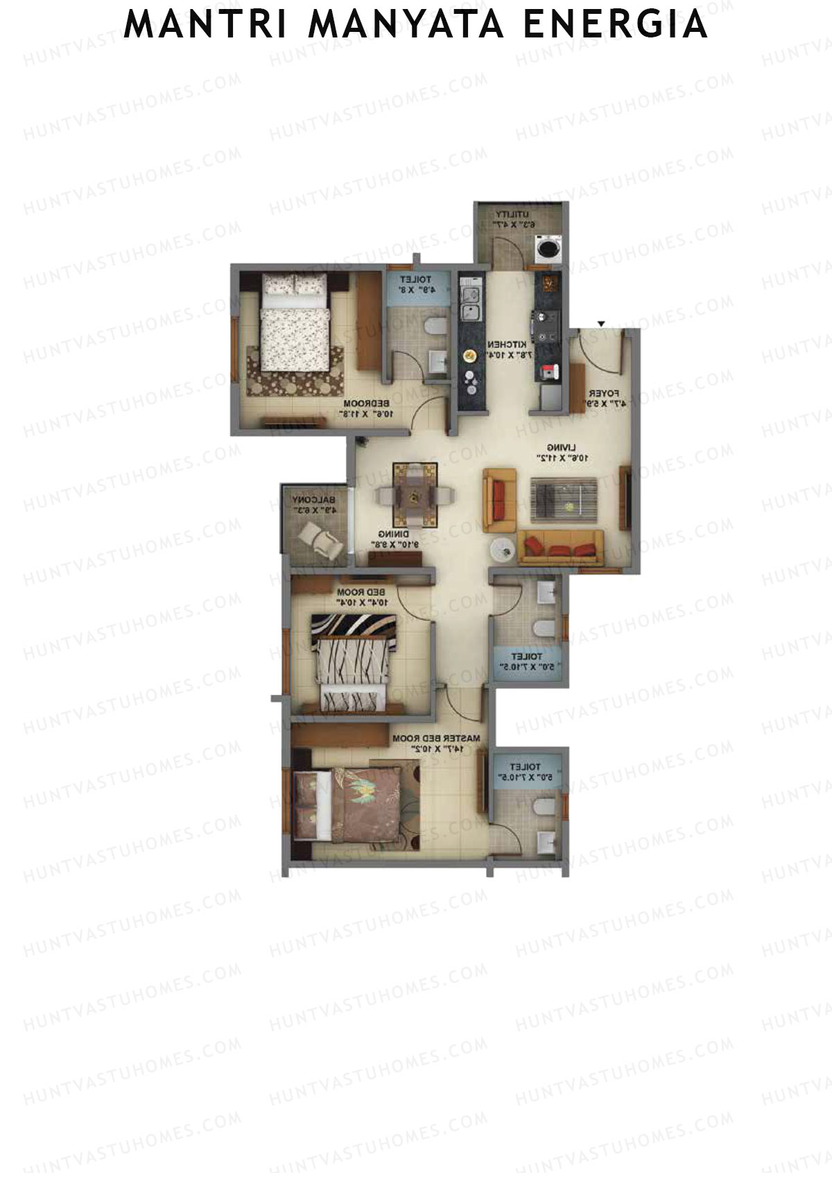 Mantri Manyata Energia Wing C Unit 4 Floor Plan