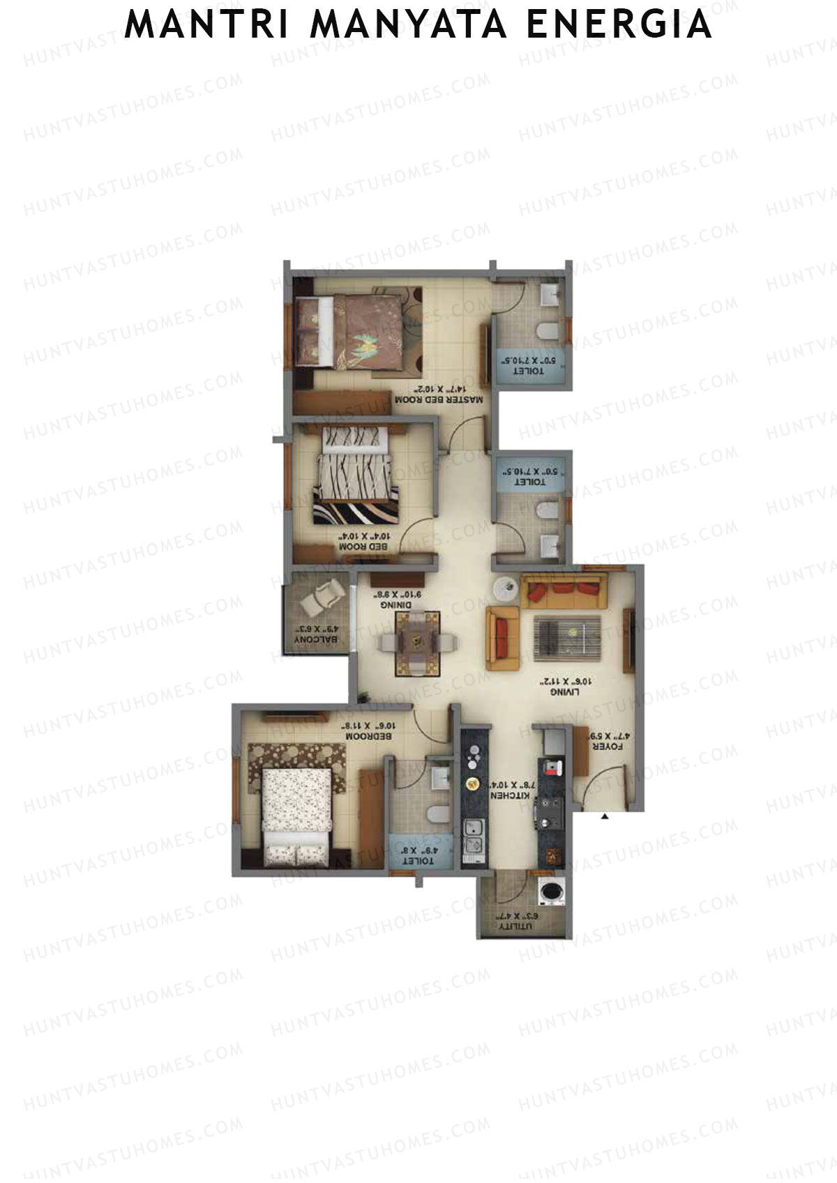 Mantri Manyata Energia Wing C Unit 7 Floor Plan