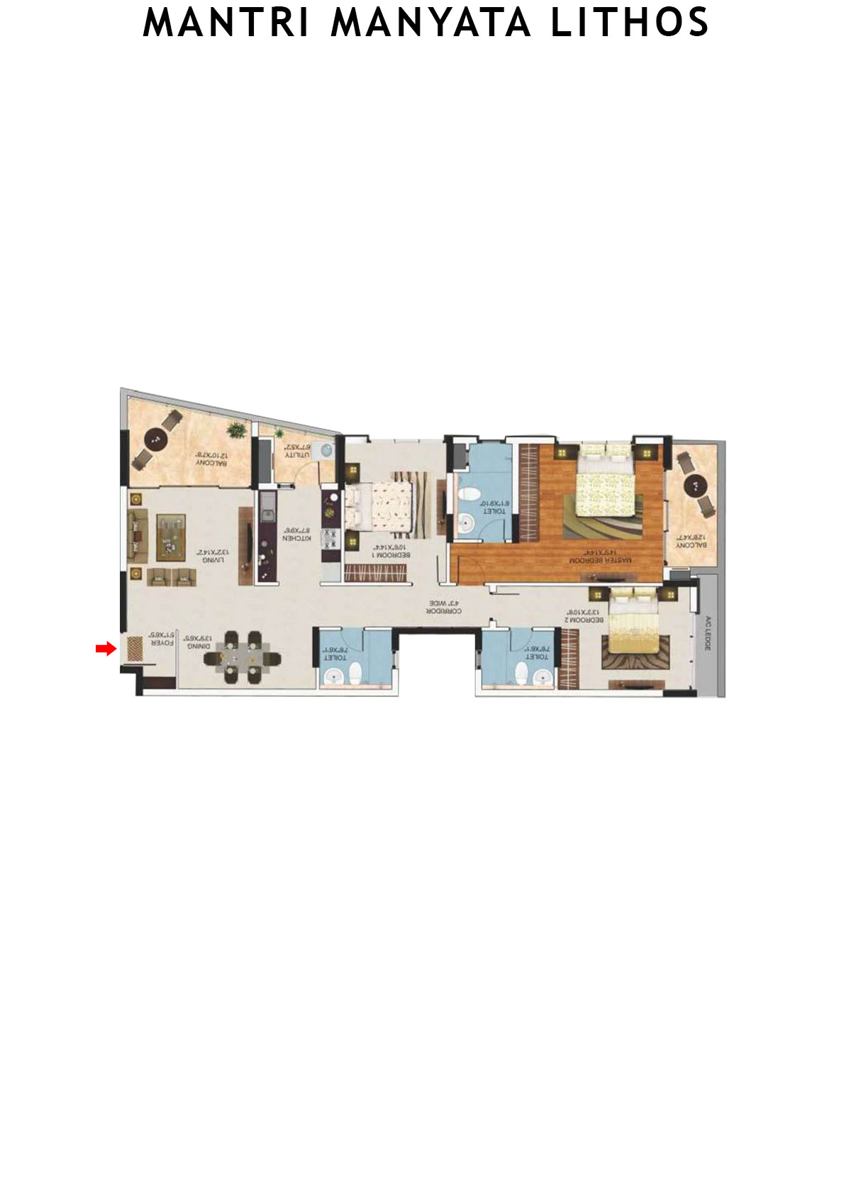 Mantri Manyata Lithos Tower A Unit 3 Floor Plan