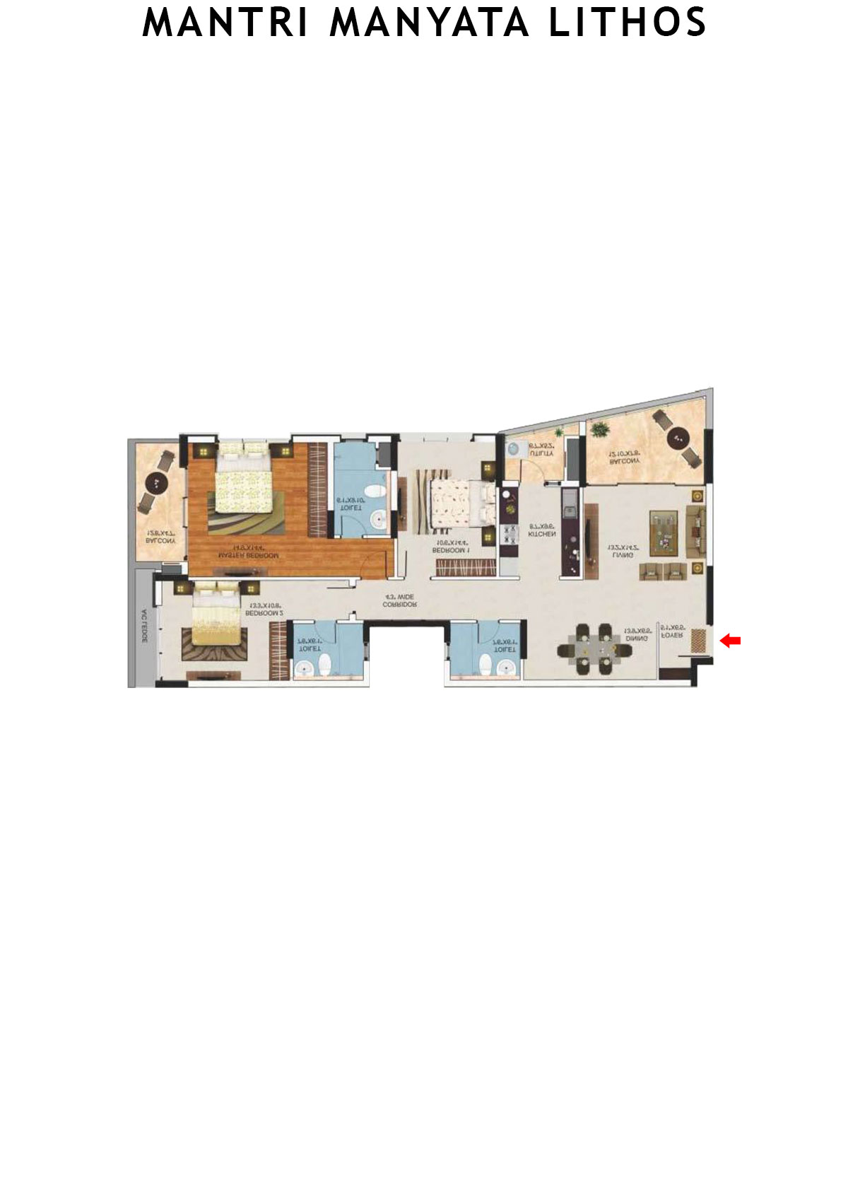 Mantri Manyata Lithos Tower D Unit 2 Floor Plan