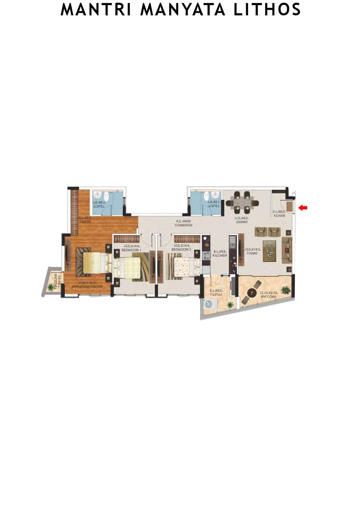 Mantri Manyata Lithos Tower F Unit 1 Floor Plan
