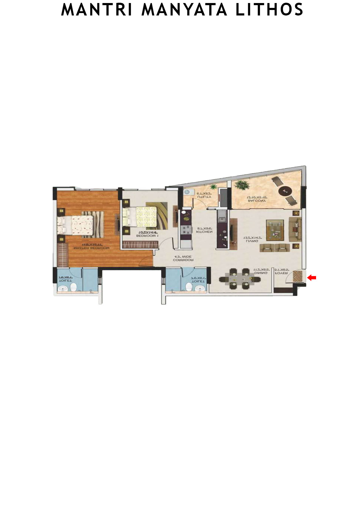 Mantri Manyata Lithos Tower F Unit 2 Floor Plan