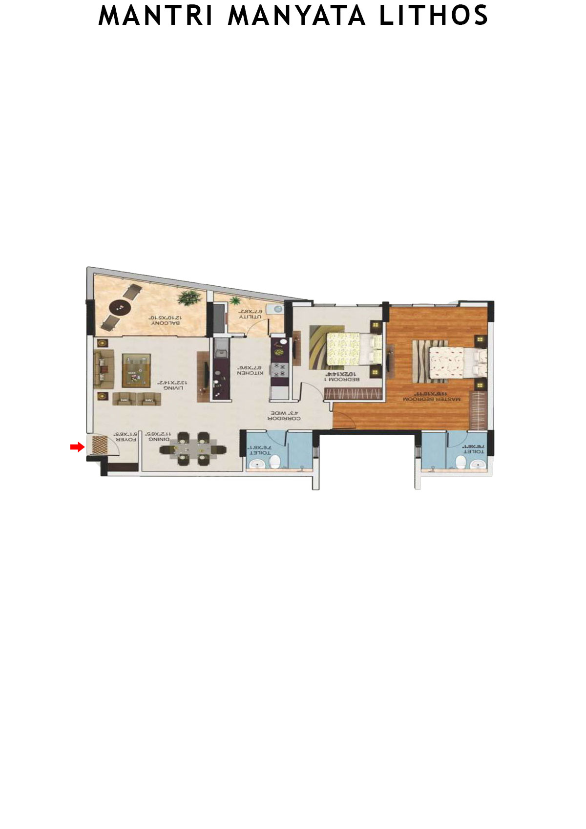 Mantri Manyata Lithos Tower G Unit 1 Floor Plan