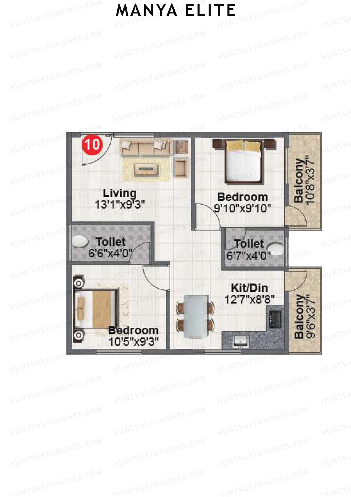 Manya Elite Block A Unit 10 Floor Plan