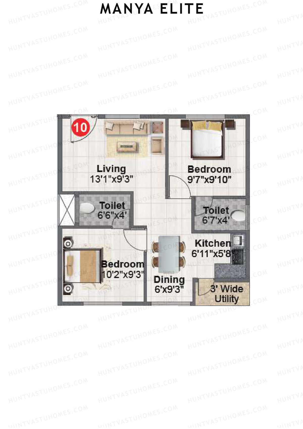 Manya Elite Block A Unit 10 Floor Plan
