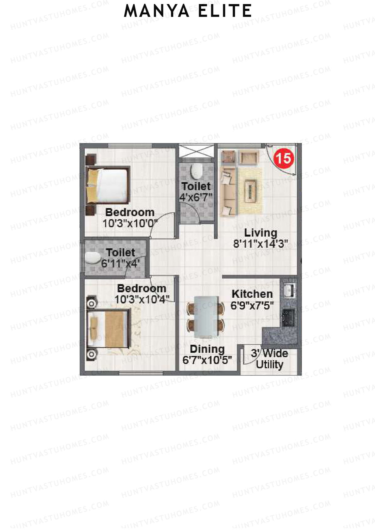 Manya Elite Block A Unit 15 Floor Plan