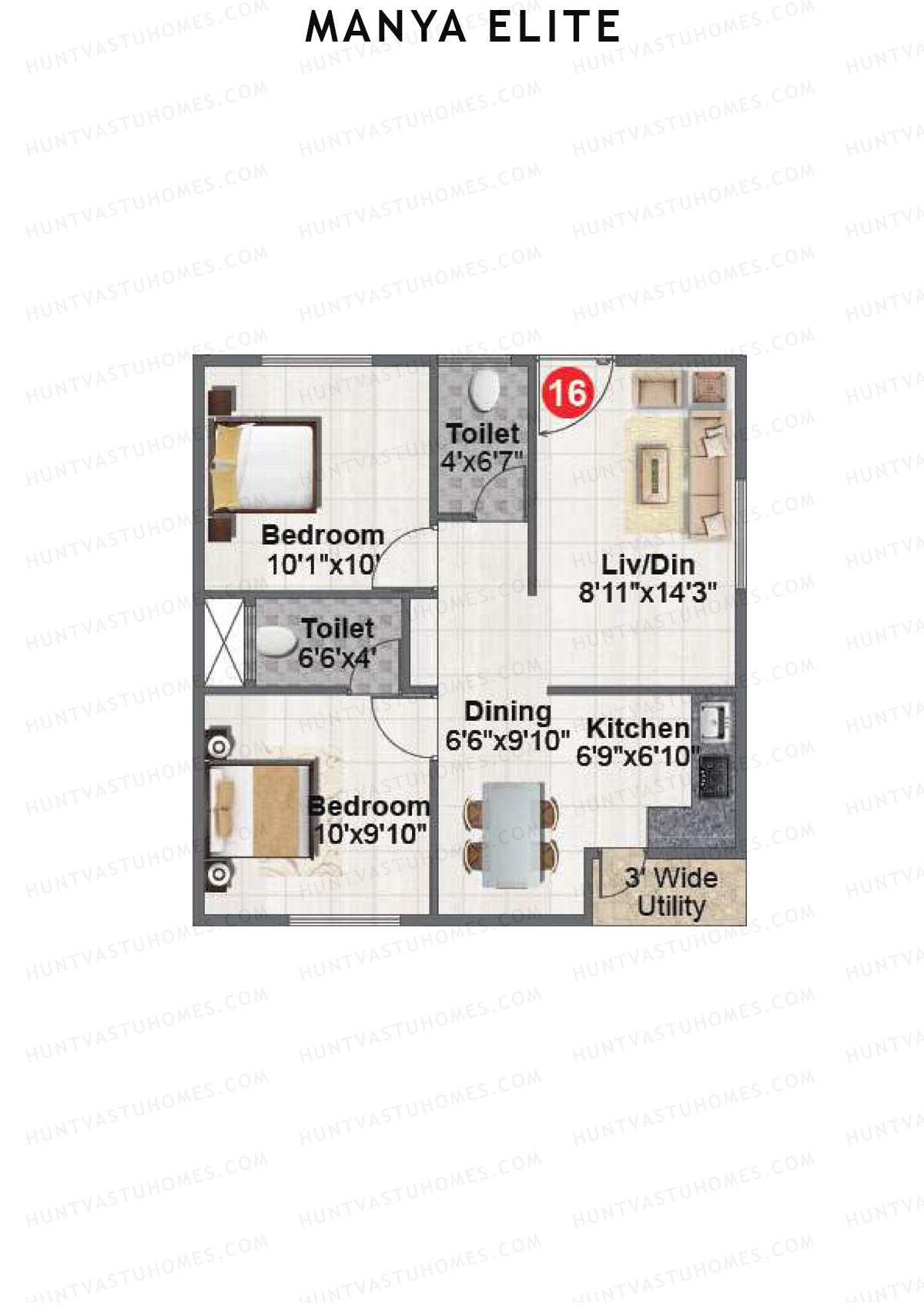 Manya Elite Block A Unit 16 Floor Plan
