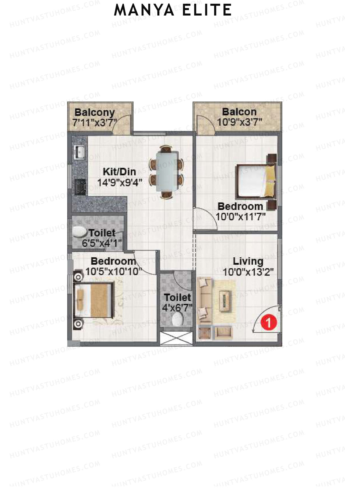 Manya Elite Block A Unit 1 Floor Plan