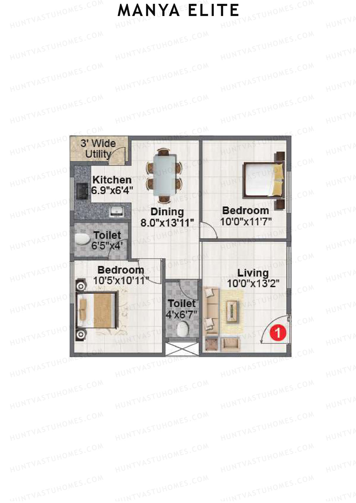 Manya Elite Block A Unit 3 Floor Plan