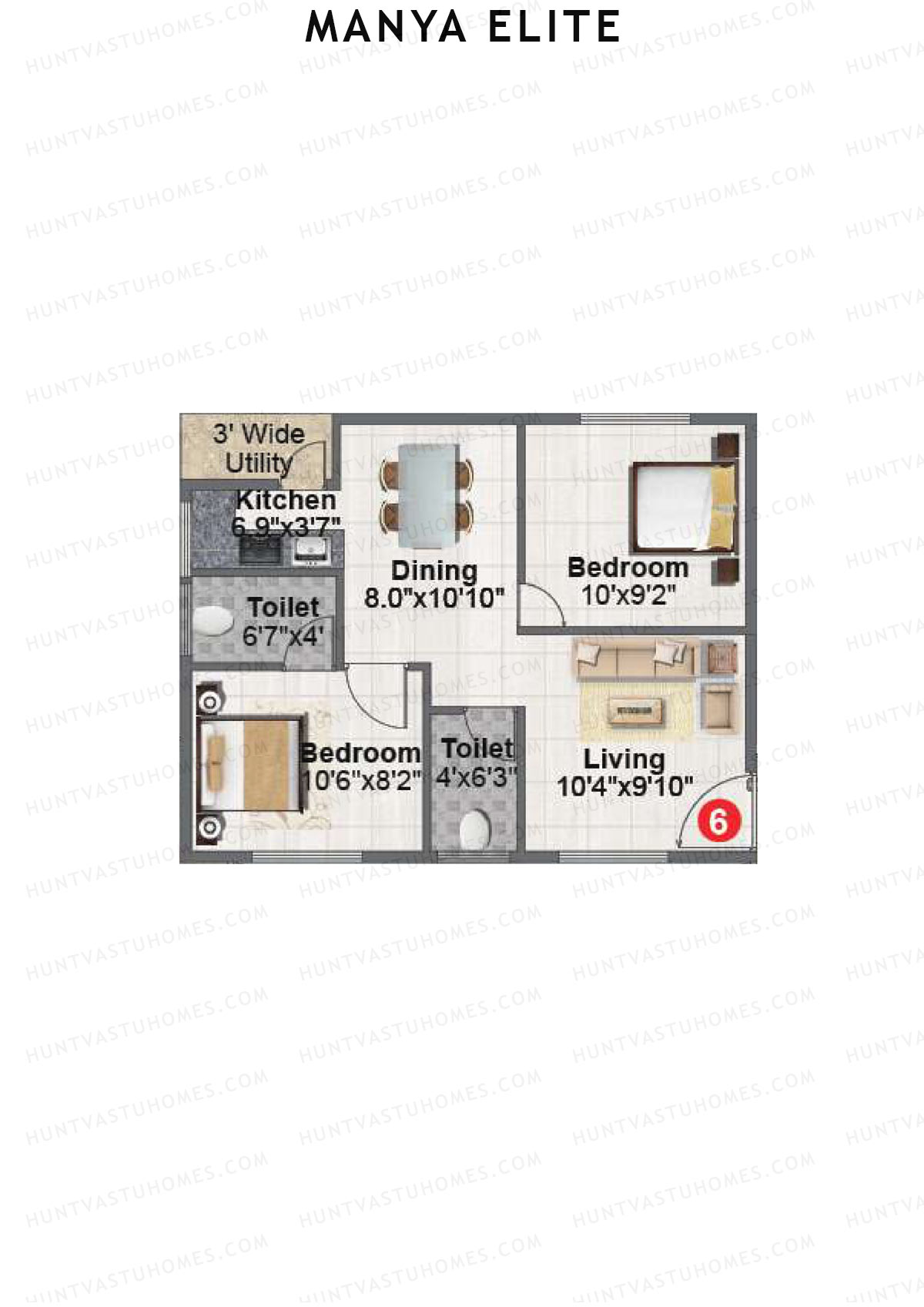 Manya Elite Block A Unit 6 Floor Plan