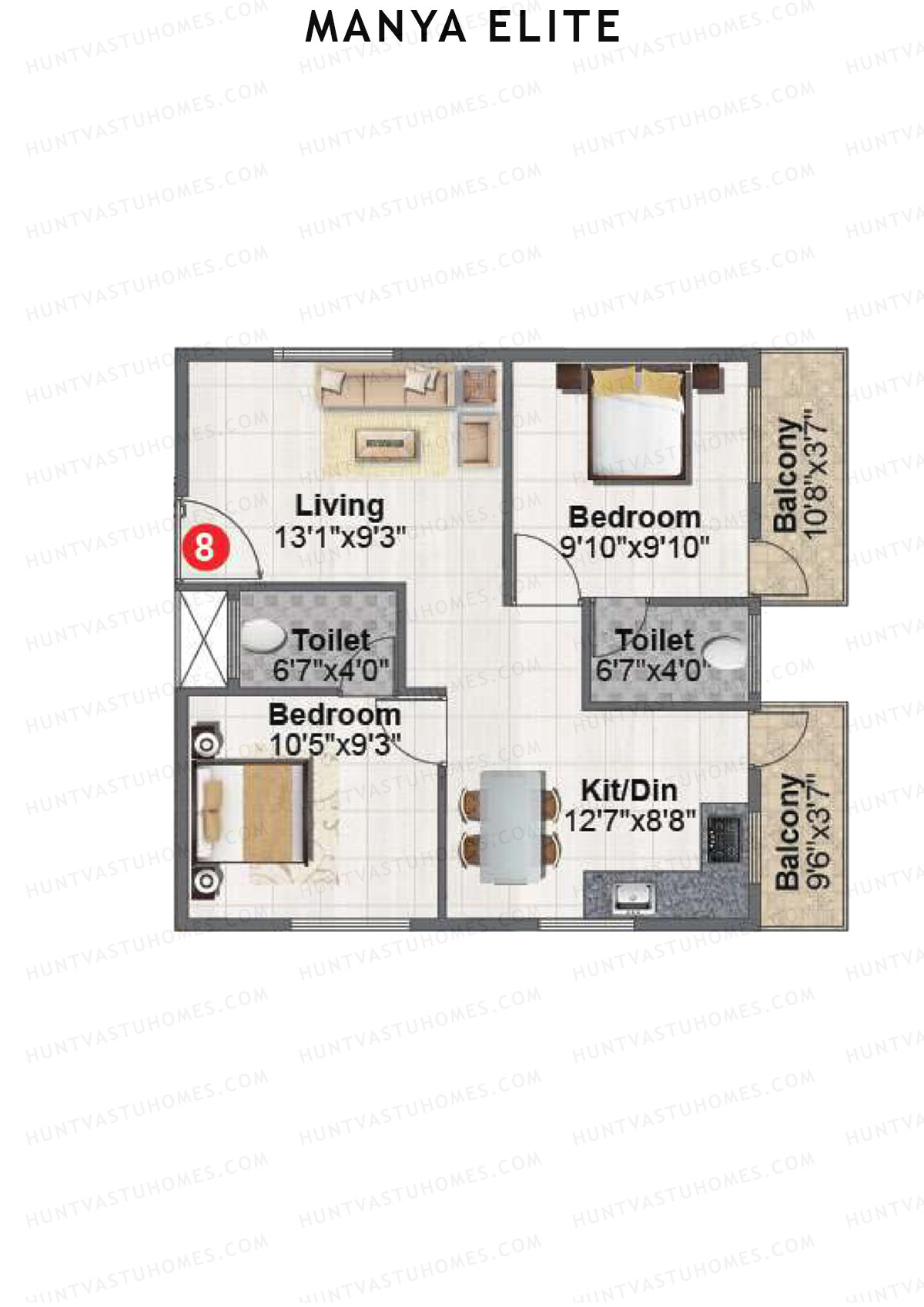 Manya Elite Block A Unit 8 Floor Plan