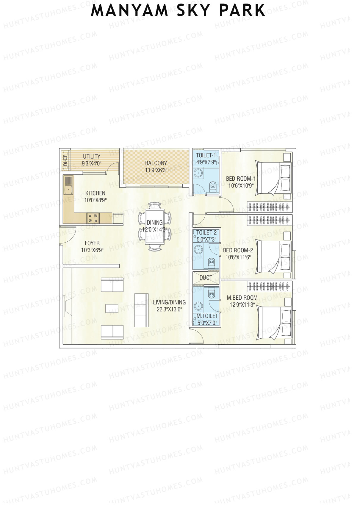 Manyam Sky Park Tower 1 Unit A Floor Plan