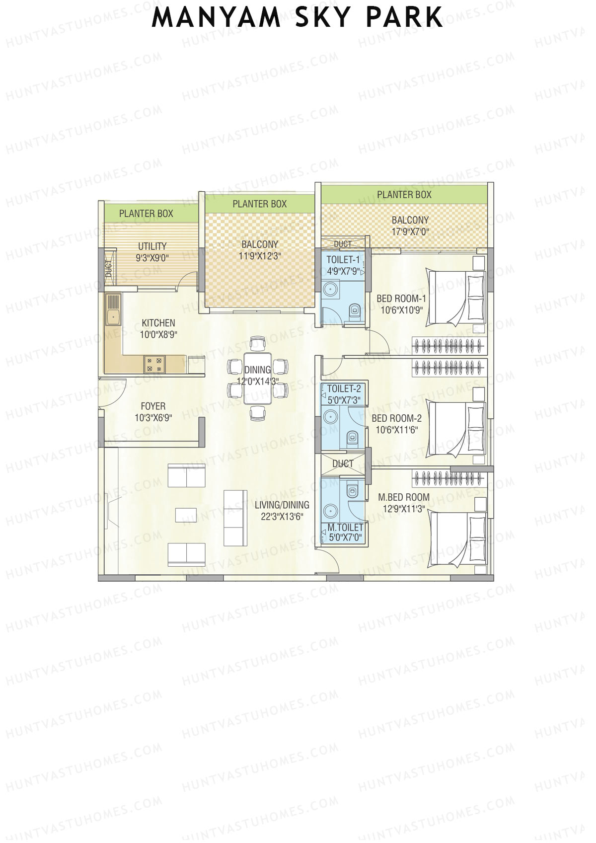 Manyam Sky Park Tower 1 Unit A Floor Plan