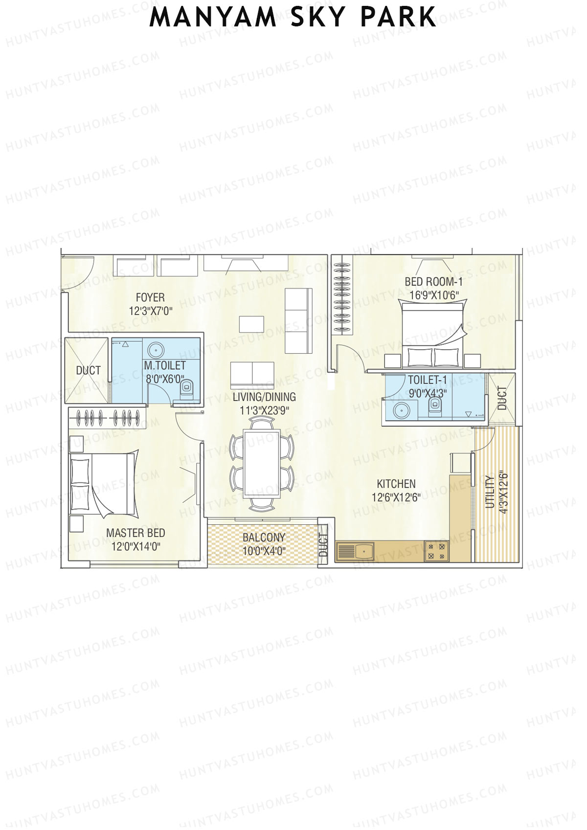 Manyam Sky Park Tower 1 Unit B Floor Plan