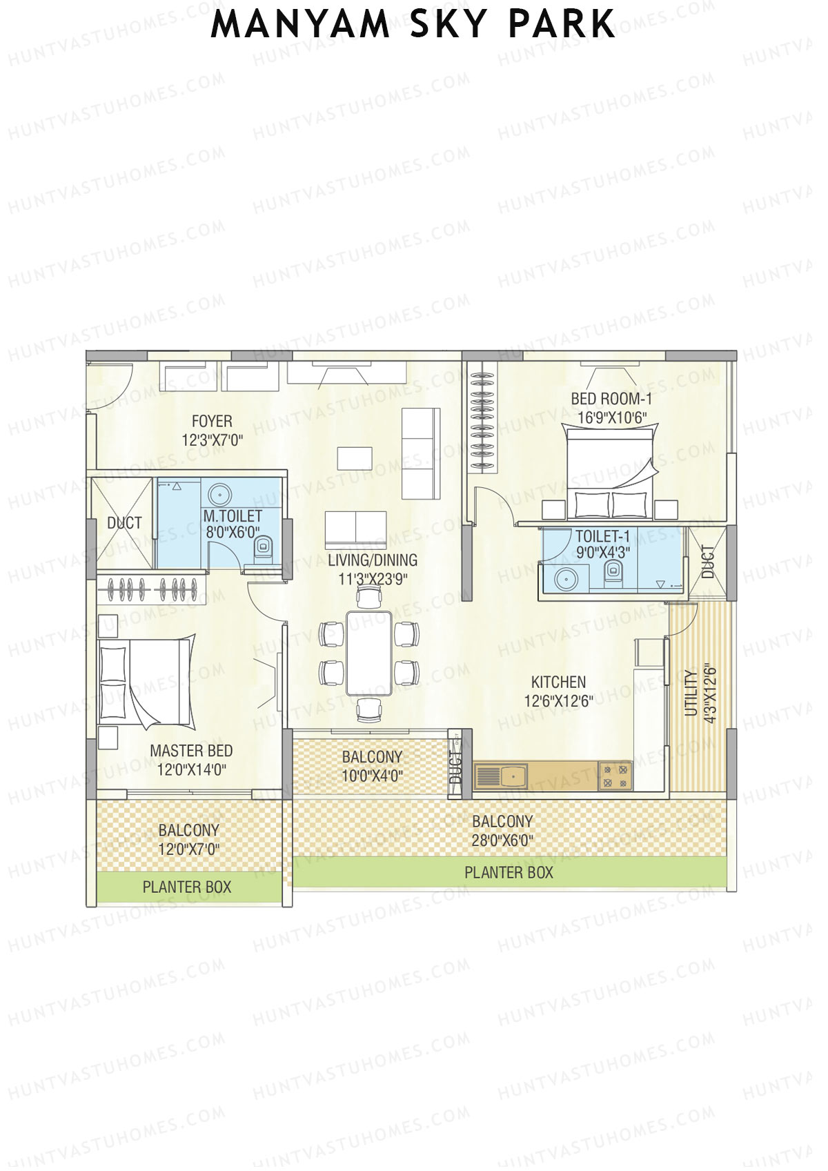 Manyam Sky Park Tower 1 Unit B Floor Plan