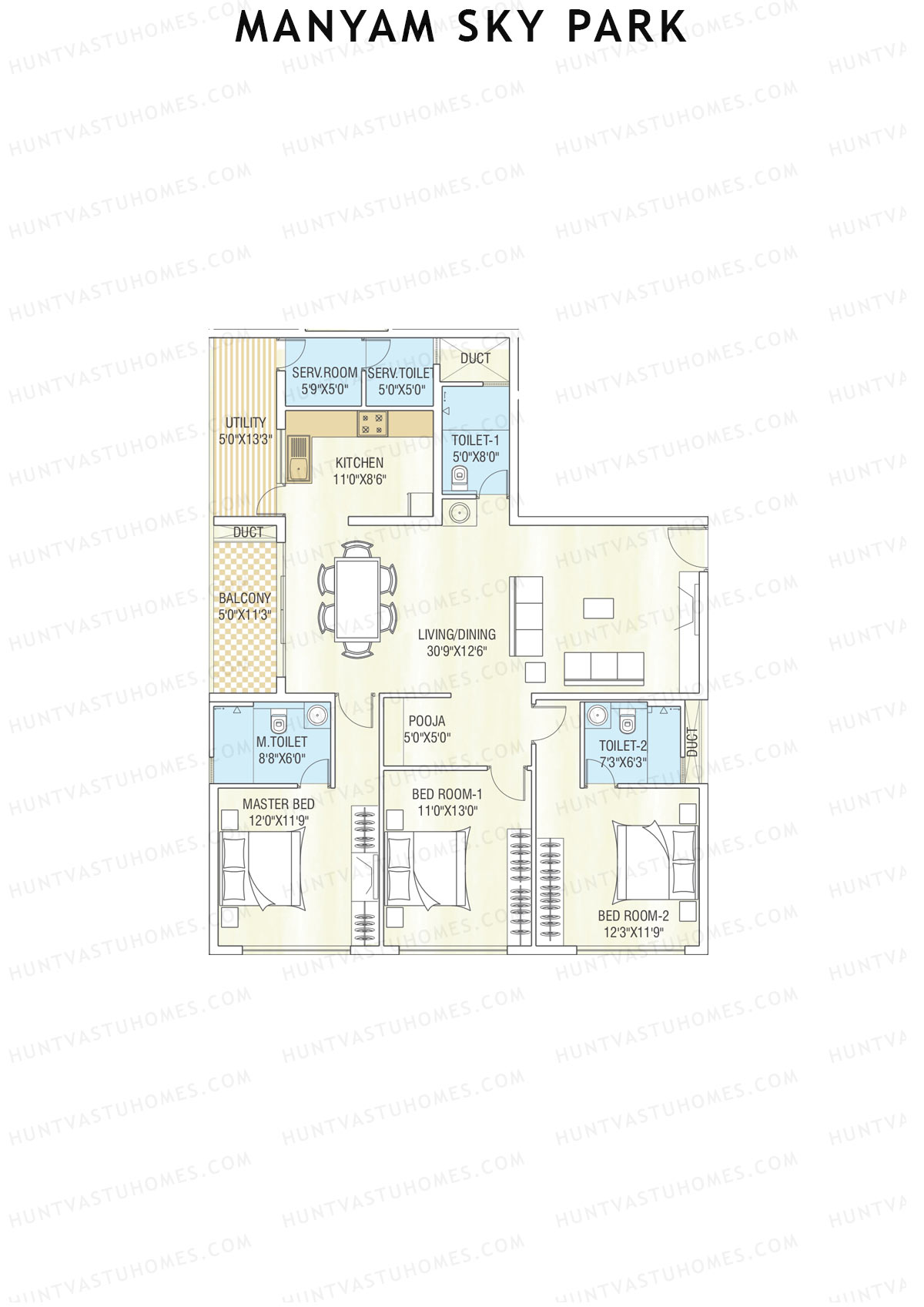 Manyam Sky Park Tower 2 Unit A Floor Plan