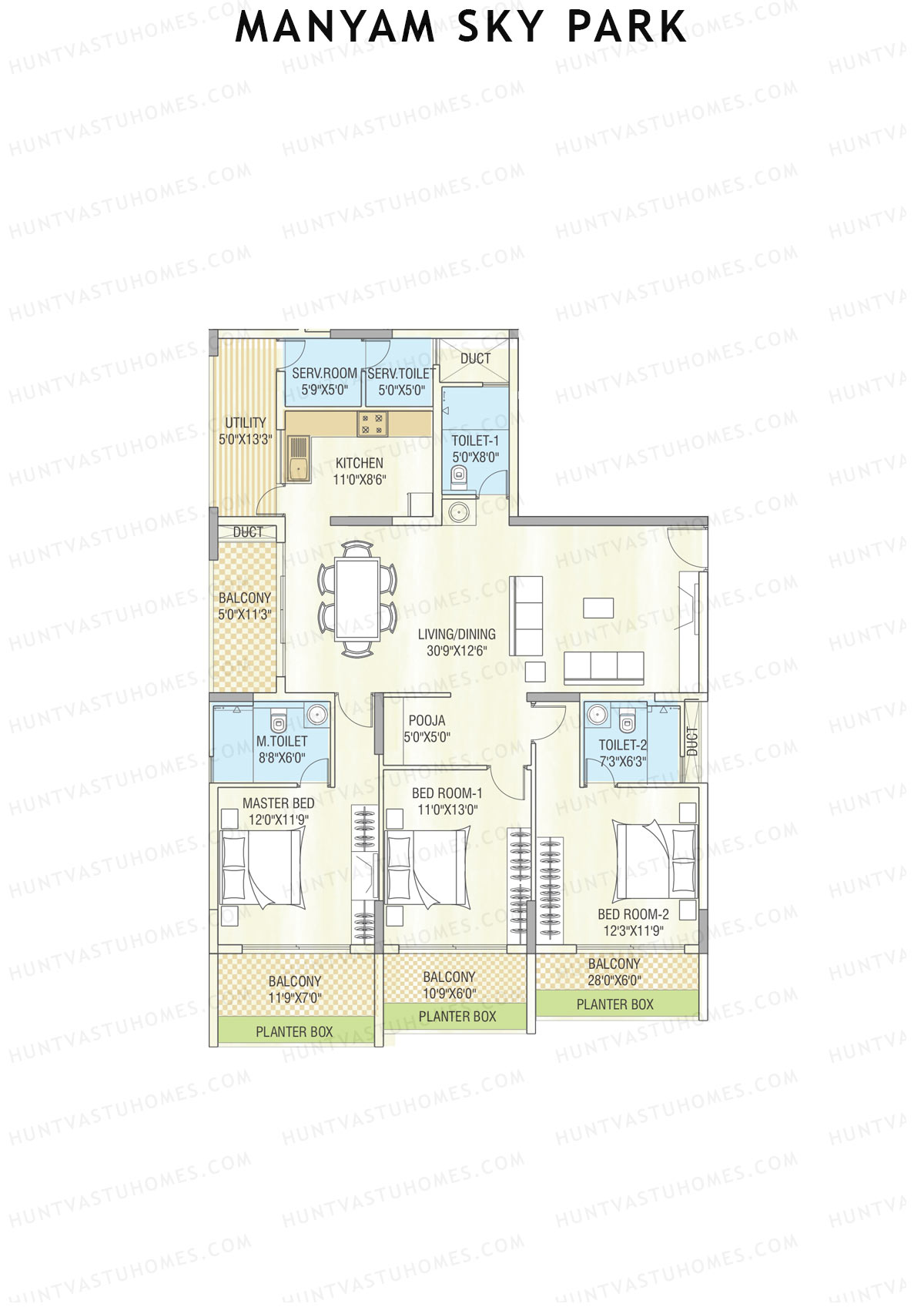 Manyam Sky Park Tower 2 Unit A Floor Plan