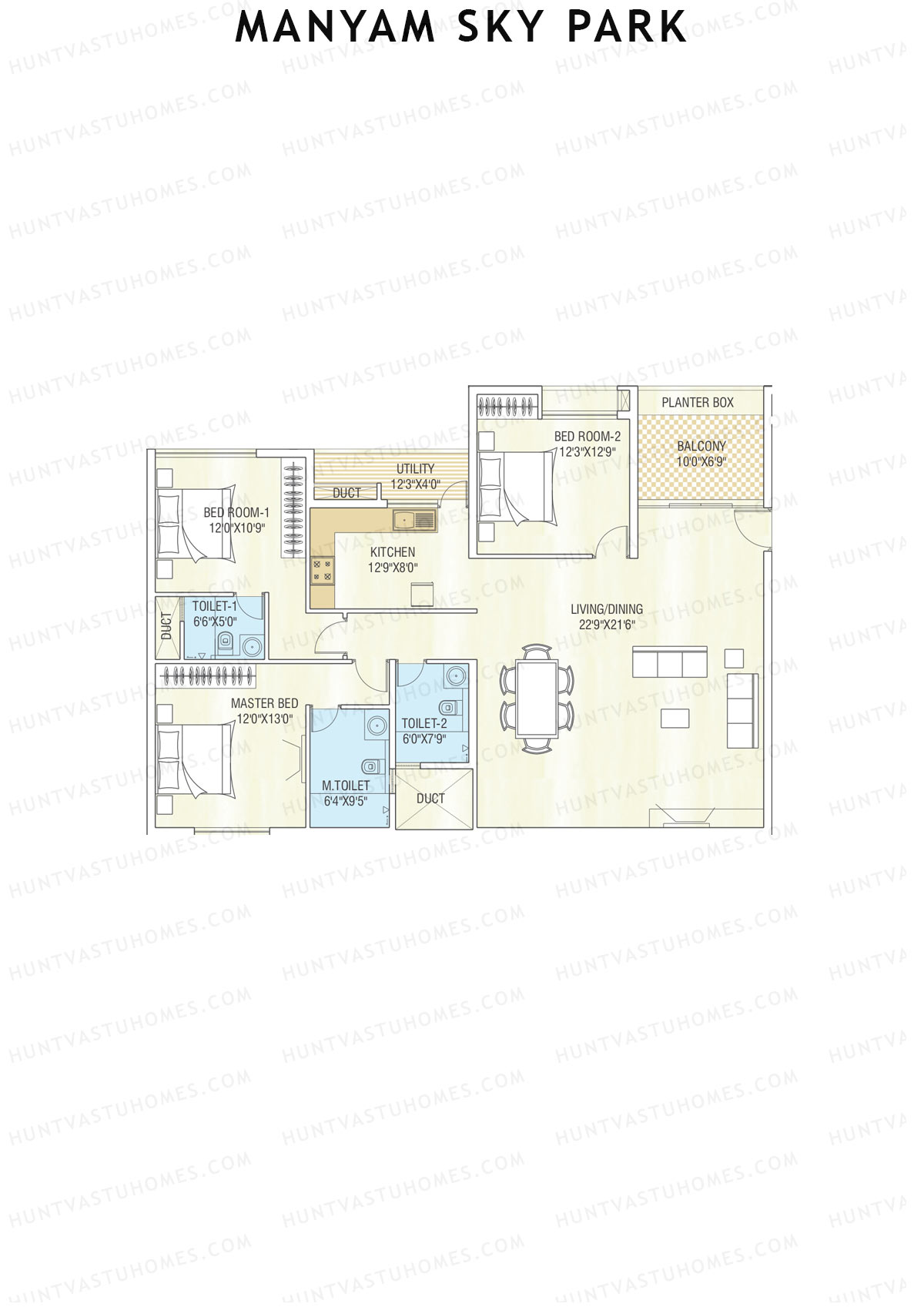 Manyam Sky Park Tower 2 Unit B Floor Plan