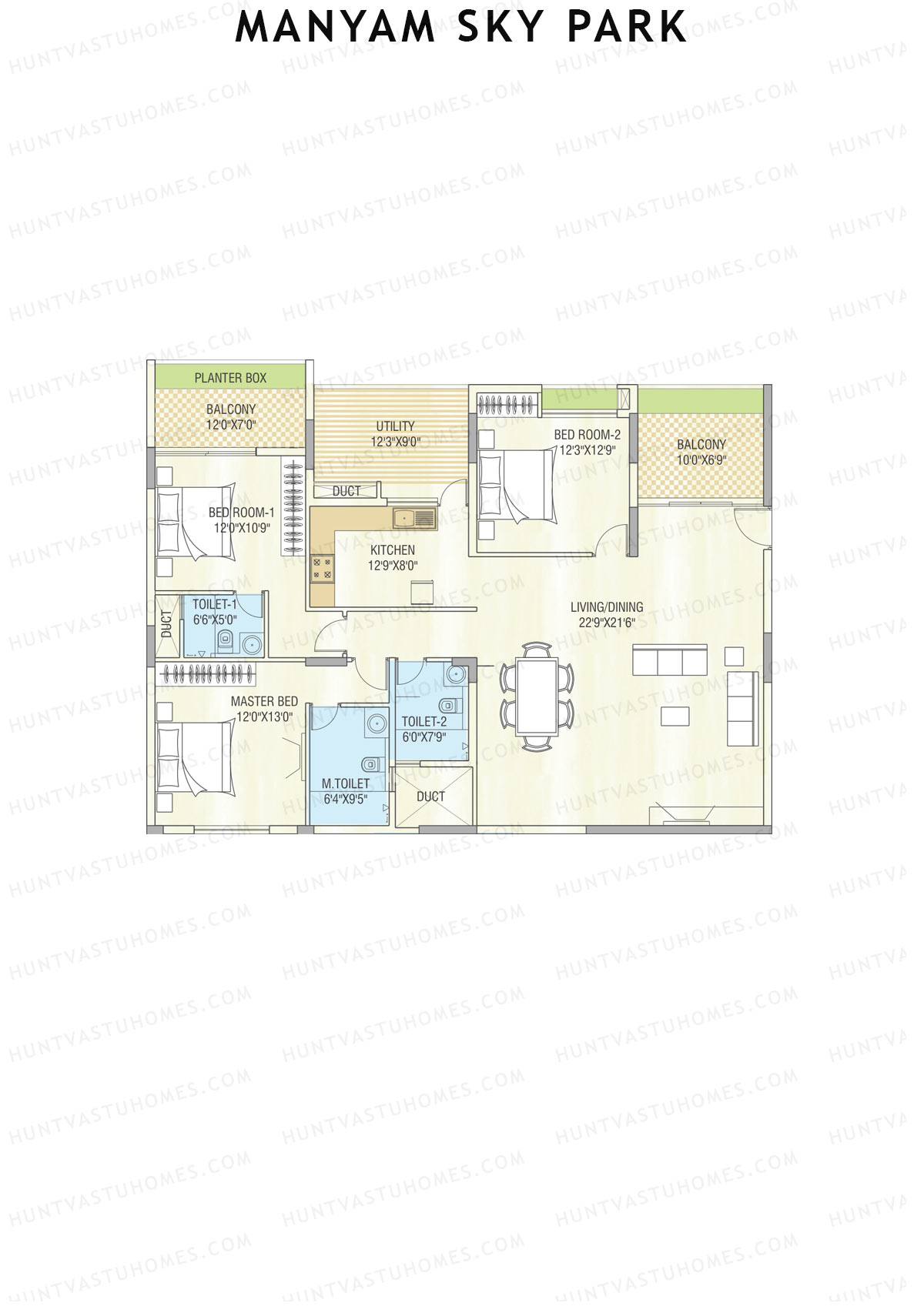 Manyam Sky Park Tower 2 Unit B Floor Plan