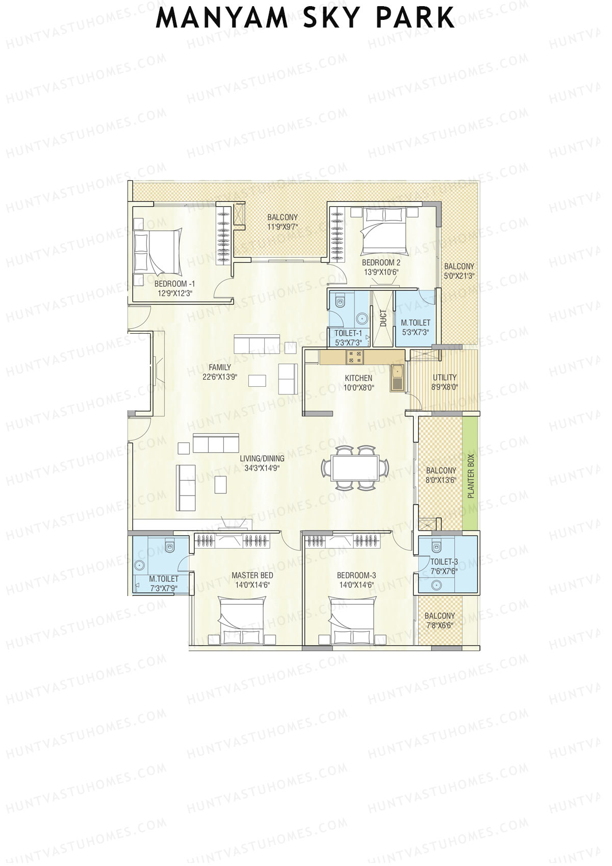 Manyam Sky Park Tower 2 Unit C Floor Plan