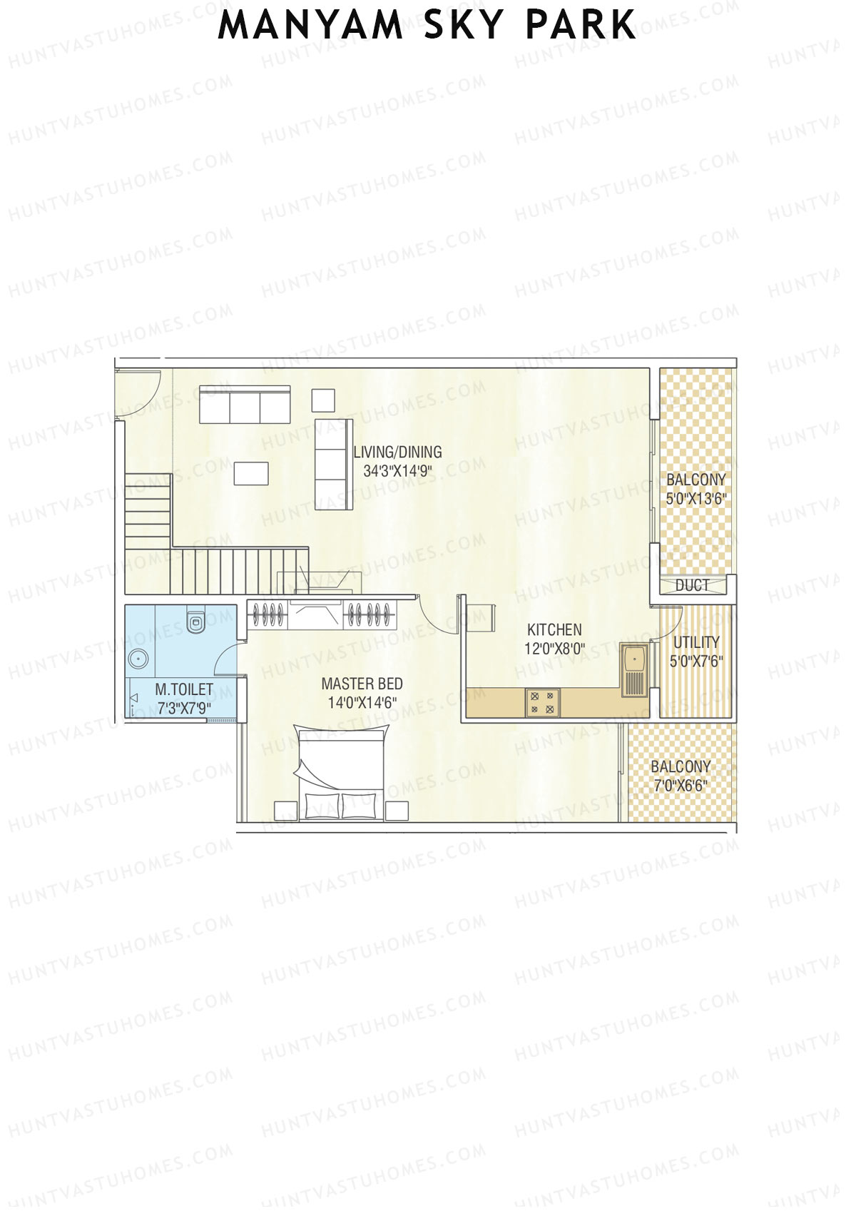 Manyam Sky Park Tower 2 Unit D (Duplex ) Floor Plan