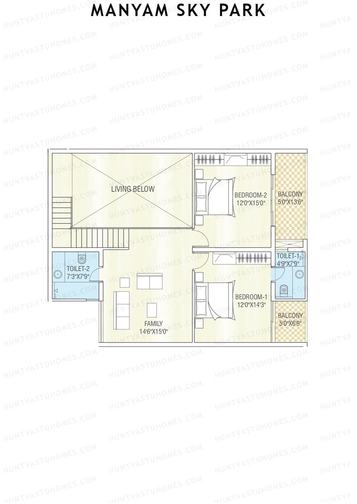 Manyam Sky Park Tower 2 Unit D (Duplex ) Floor Plan